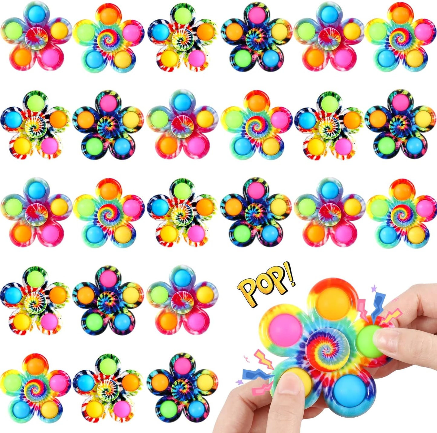 Gigilli 24 Pack Party Favors Fidget Spinners for Kids 4-8 8-12, Goodie Bags Stuffers for Kids 3-5, Pop Mini Fidget Toys Bulk Classroom Prizes for Girls Boys, Toddler Birthday Party Return Gifts