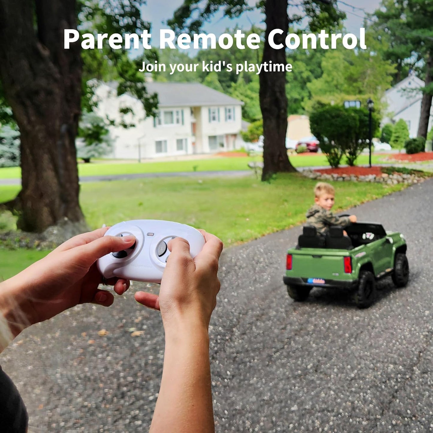 24V 10Ah Ride on Toy for Big Kids, 4WD 2 Seater Electric SUV Kids Car to Drive w/Remote Control, 4x200W Motors - Army Green