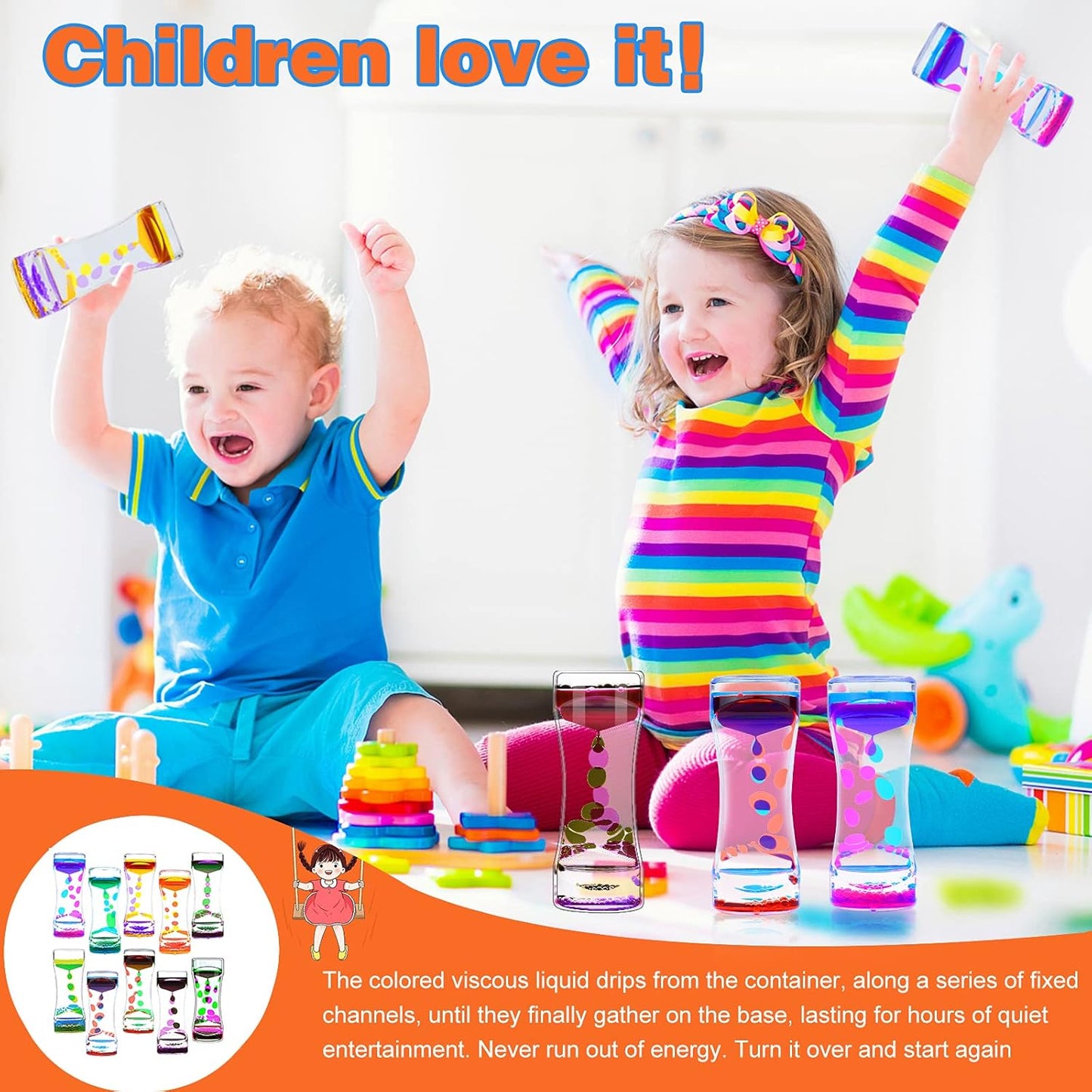 Liquid Motion Bubbler Timer 10 Pack Diamond Shaped Liquid Timer for Fidget Toy,Autism Toys, Children Activity, Calm Relaxing,Penguin Desk Toys and Home Ornament (SF-10 PCS-Liquid Motion Bubble)