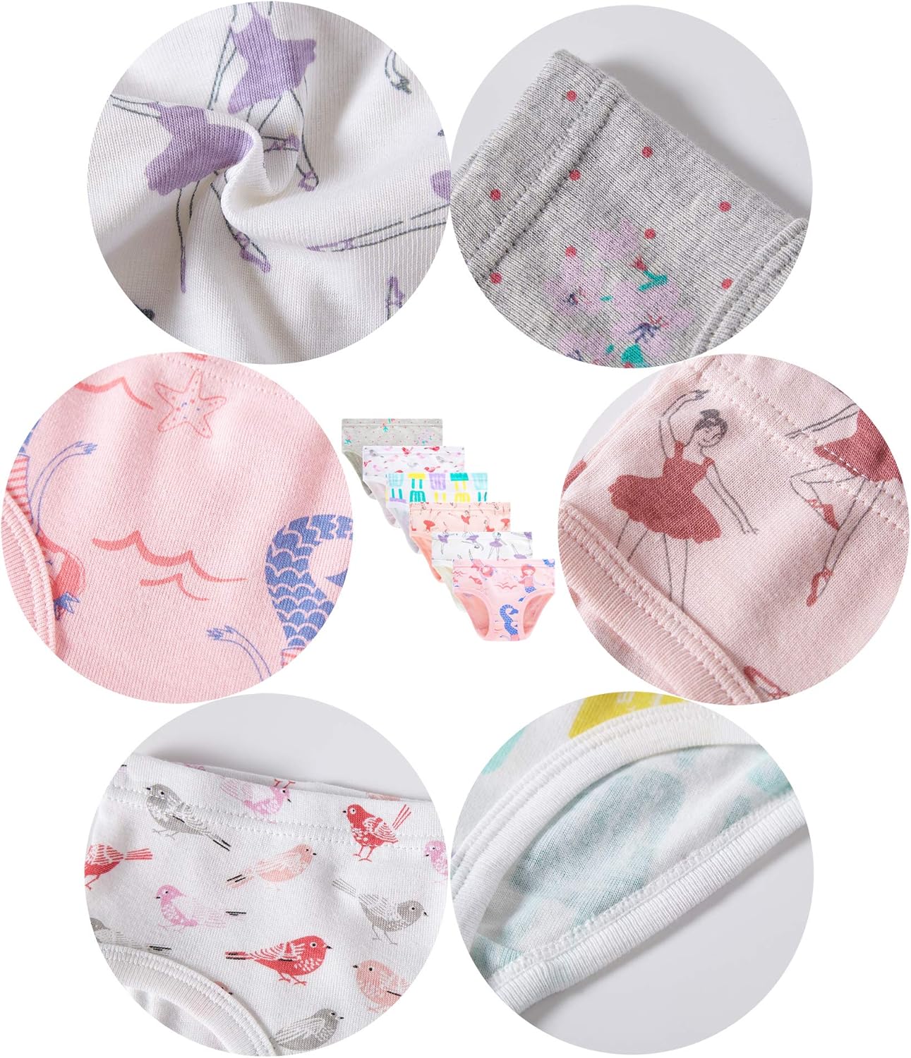 Family Feeling Little Girl Underwear Toddler Panties Big Kids Undies Soft 100% Cotton