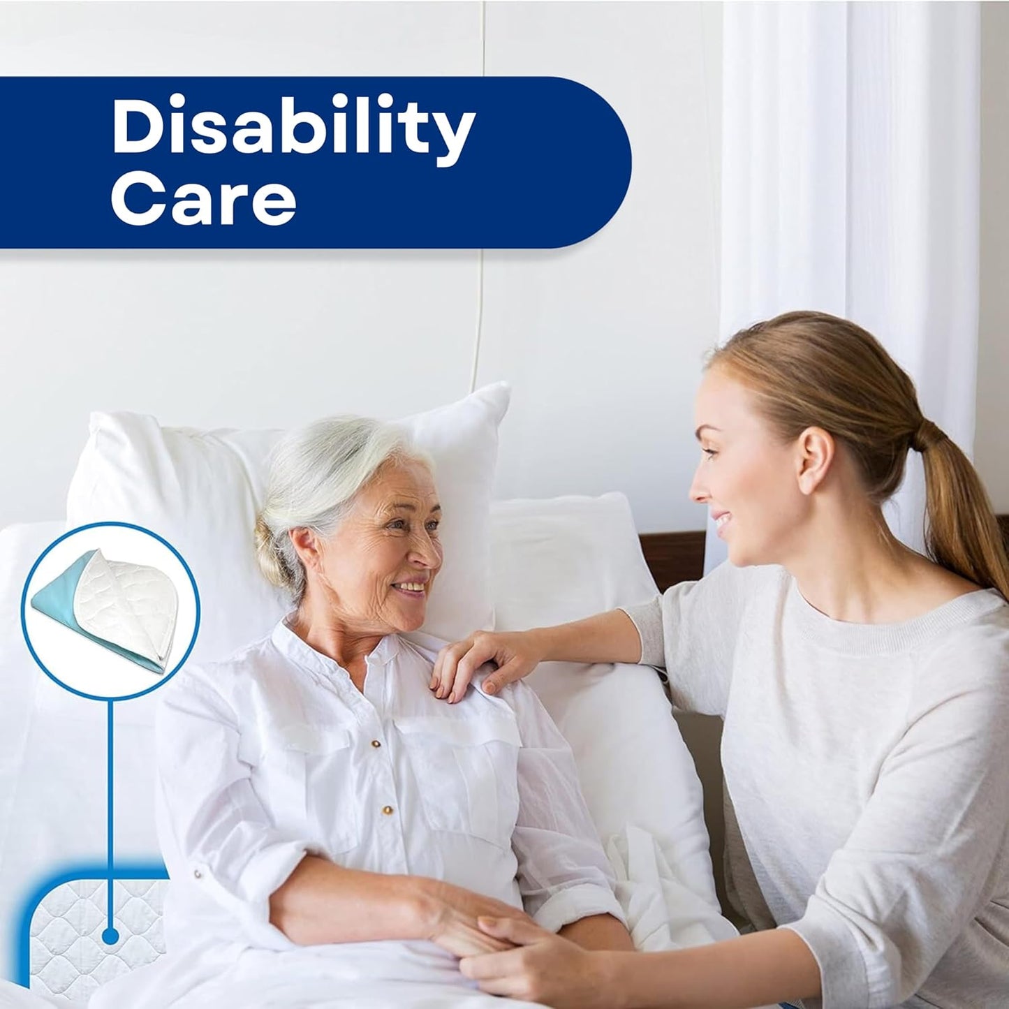 RMS Ultra Soft 4-Layer Washable and Reusable Incontinence Bed Pad - Waterproof Bed Pads, 24"X36"