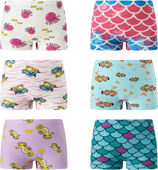 KikizYe Little Girls Boyshort Panties Big Kids Soft Cotton Underwear