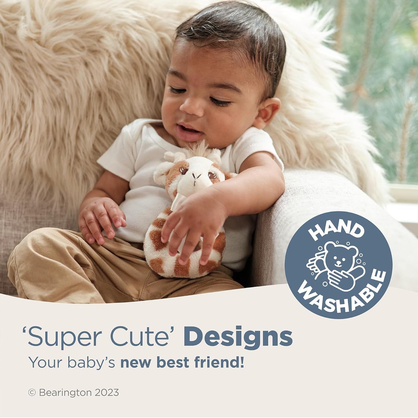 Bearington Collection Baby Lil' Patches, 5.5 in Giraffe Plush Stuffed Animal Baby Rattle, Newborn Toys Gift - Giraffe Stuffed Animal