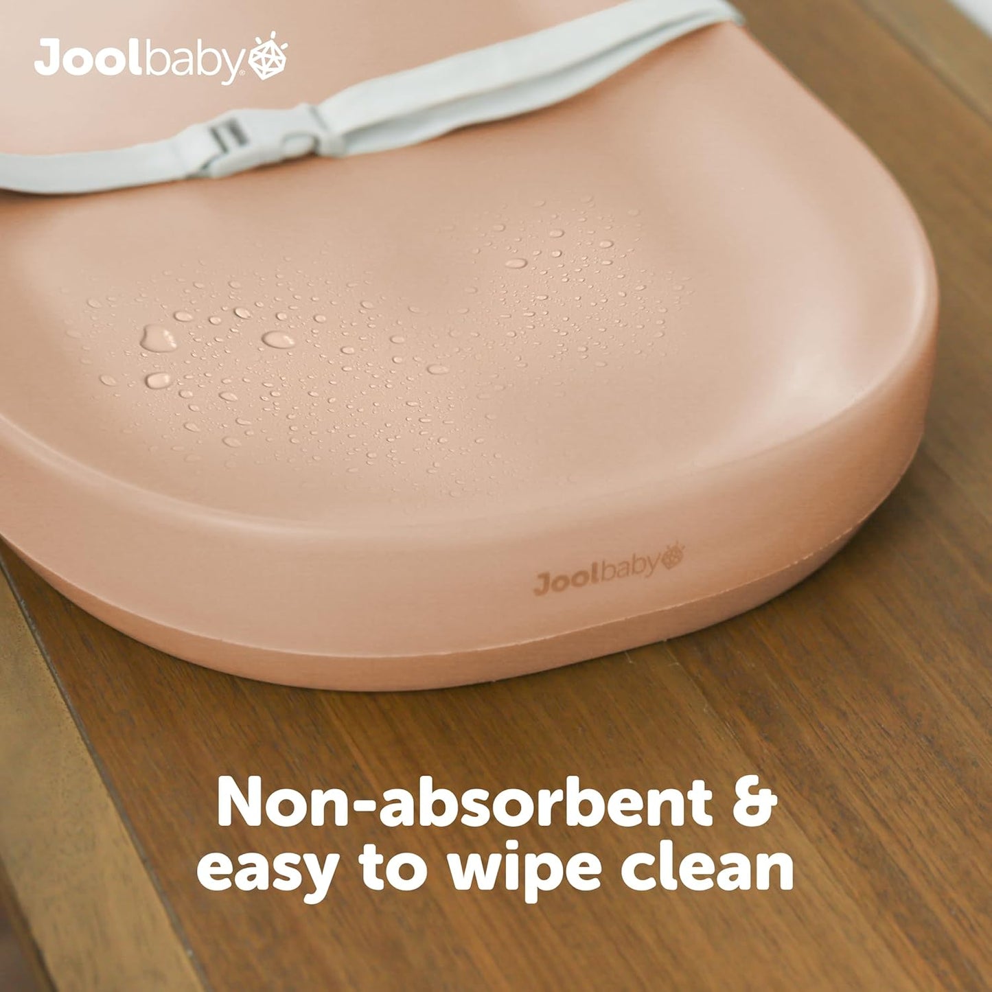 Jool Baby Waterproof Baby Changing Pad - Easy to Clean, Lightweight & Portable - Large Foam Cushion for Comfort (Peach)