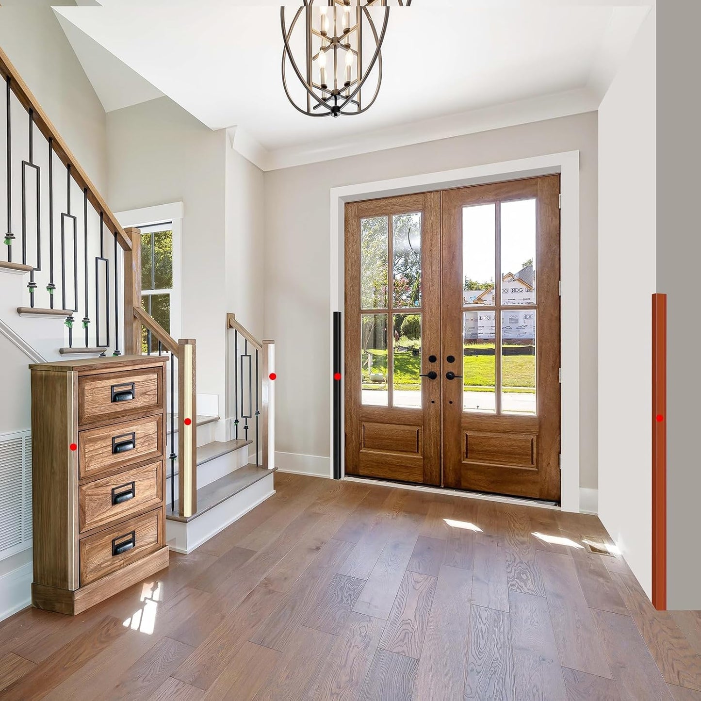 2PCS Wall Corner Protectors Guards - Self Adhesive Corner Protector & Corner Guards for Walls Edge Protection, Easy to Apply - No Tools Needed(Black, 35.4"x1.18")