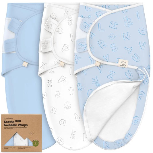 Baby Swaddle Sleep Sacks with Zipper - 3-Pack Swaddles for Newborns 0-3 Months, Infant, Baby Girls, Boys, Soft & Durable Newborn Sleep Sack, Easy Diaper Change Swaddling Blanket (ABC Land Cloud)