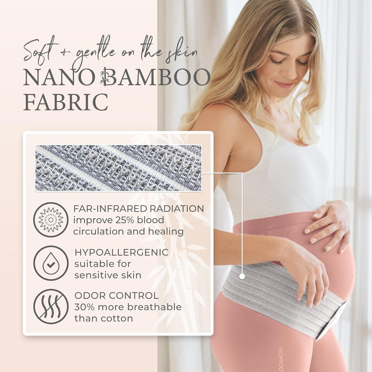 Pregnancy Belly Bands Maternity Support for Pregnant Women, Back Waist Abdomen Pelvic Pain Relief, Breathable Ergonomic Adjustable Large Size