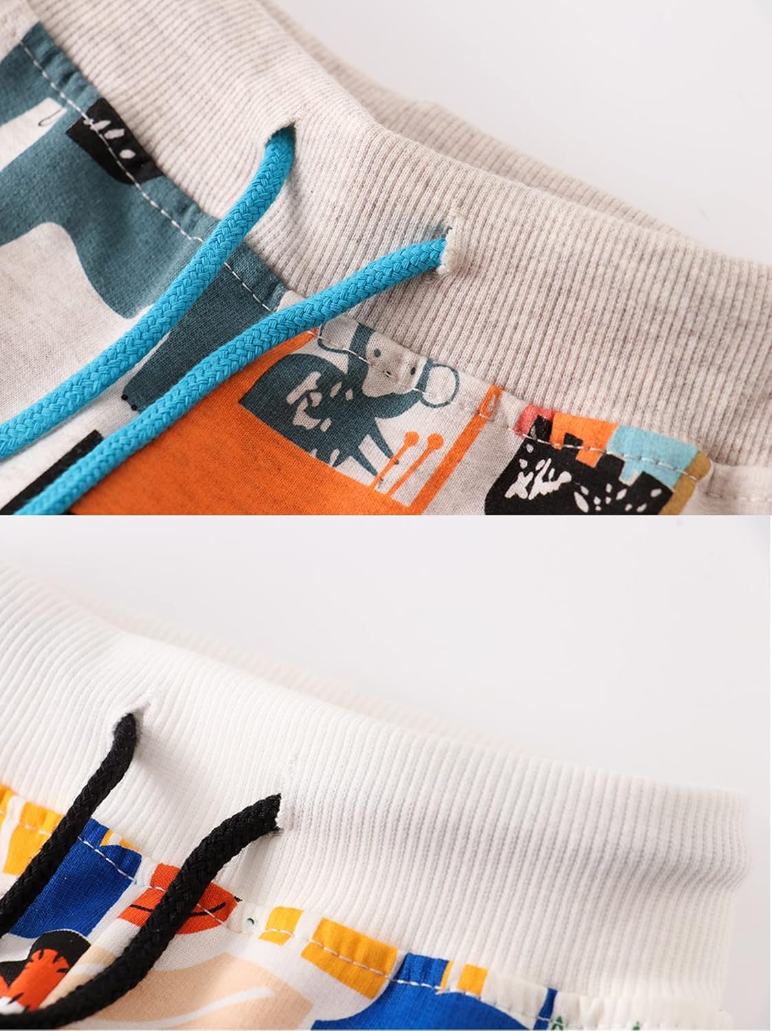 HUAER& Baby Boy's Jogger Pants Dinosaur Car Drawstring Elastic Sweatpants