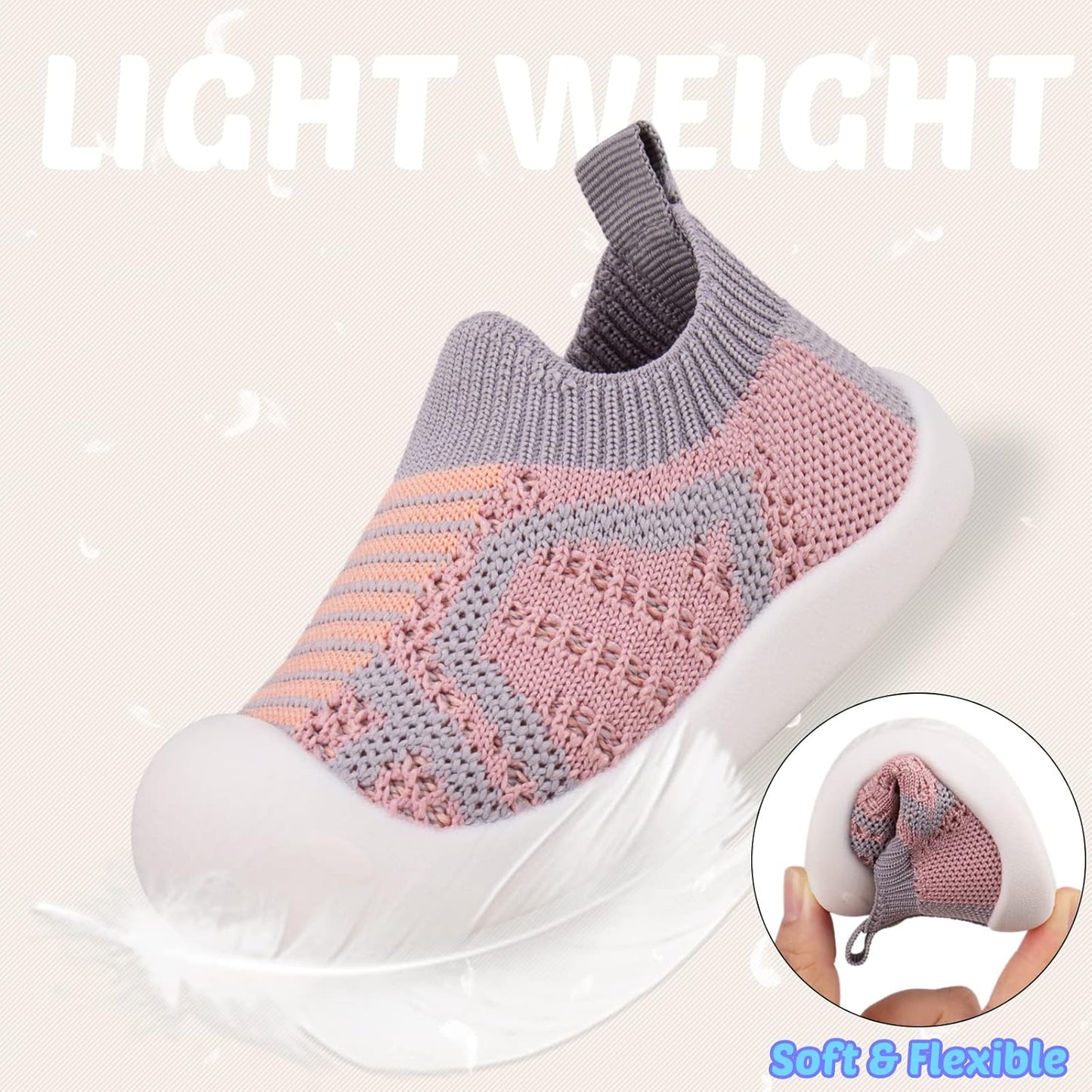 Charrost Toddler Baby Girl Boy First Walking Shoes Checkered Sneakers Sizes 3/4/5/6/7/8T. Soft, Cute,Flexible for First Walkers. Non-Slip, Slip On, Wide Toe Box Indoors Outdoors