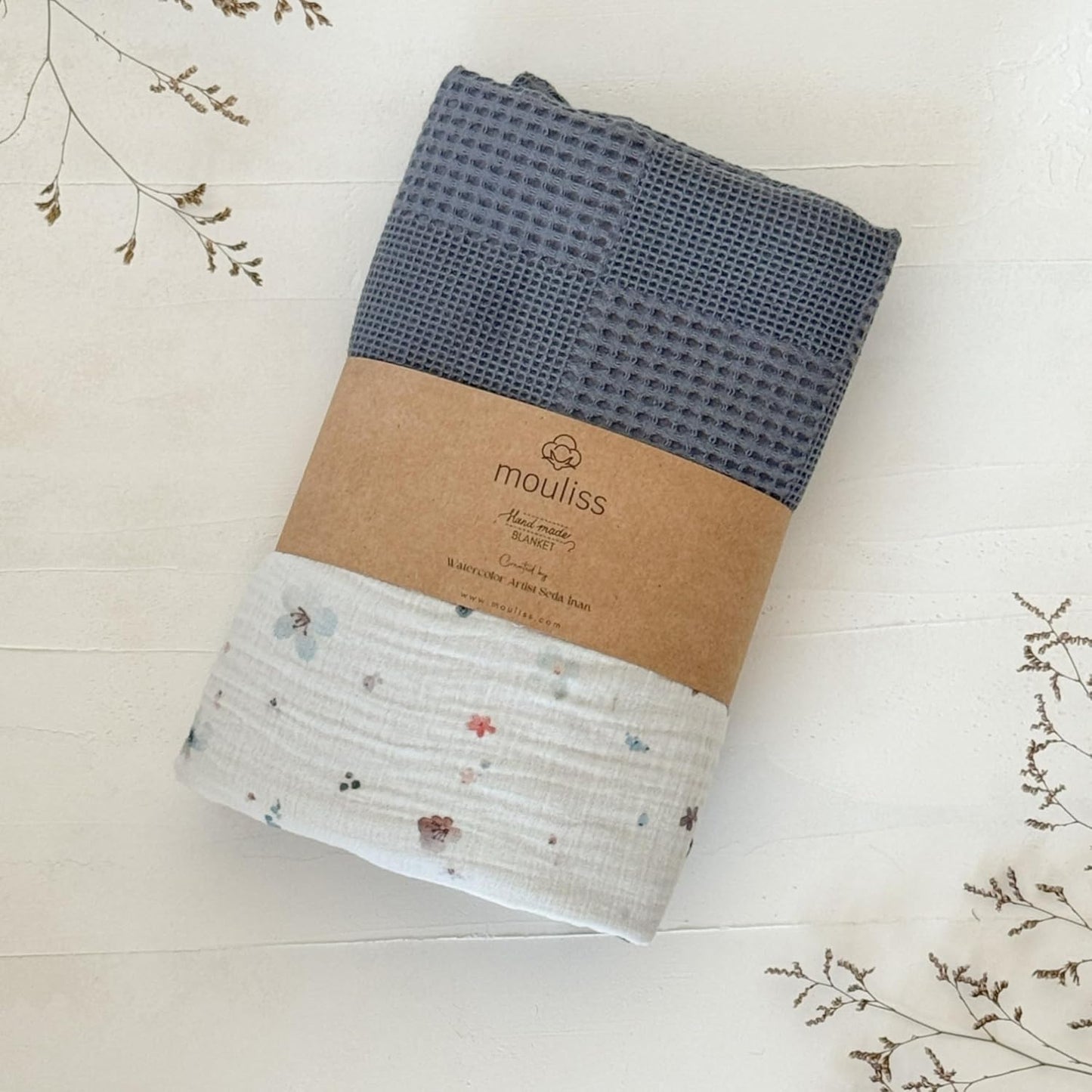 Personalized Baby Blanket with Name – Handmade 100% Organic Cotton Newborn Gift | Custom Knit Blanket for Boys, Girls, Kids & Baby Showers