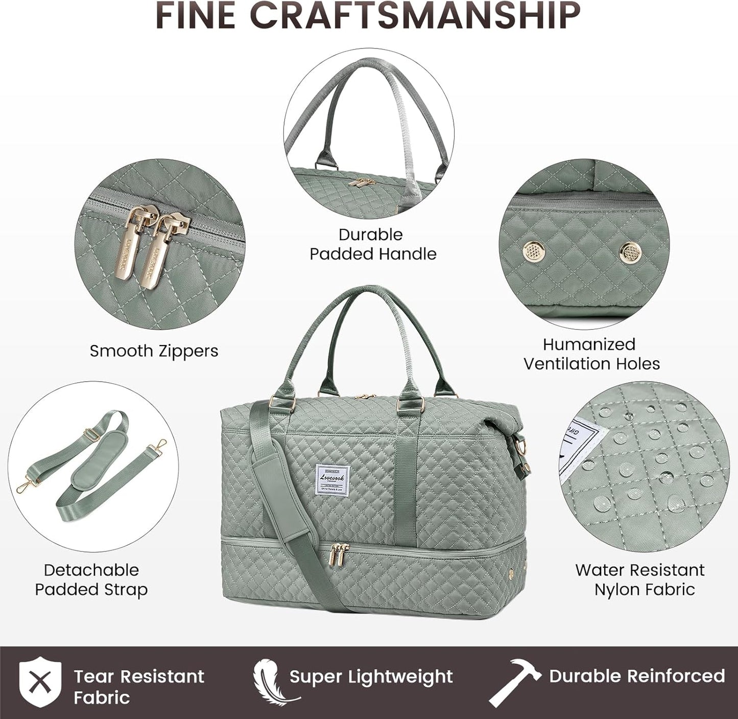 LOVEVOOK Travel Duffle Bag,Weekender Bags for Women with Shoe Compartment，Carry on Overnight Bag with Toiletry Bag,Gym Duffel Bag with Wet Pocket, Hospital Bags for Labor and Delivery