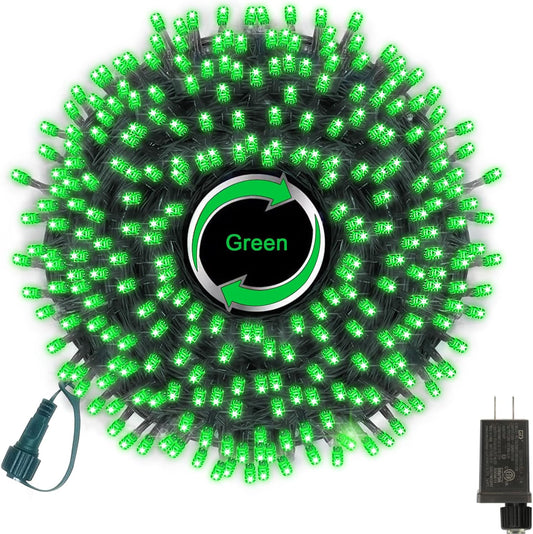 33ft St Patrick's Day Decorations Lights, 100 LED Green Wire Fairy Starry String Lights Plug in, 11 Lighting Modes, for Indoor Outdoor Xmas Tree Wedding Party Decoration (Green)