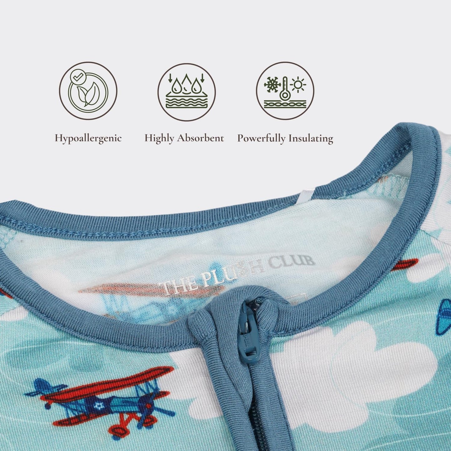 Baby Romper Long Sleeves for 3-24 Month Boys & Girls | 95% Bamboo Viscose Baby Rompers Two-Way Zipper Onesie