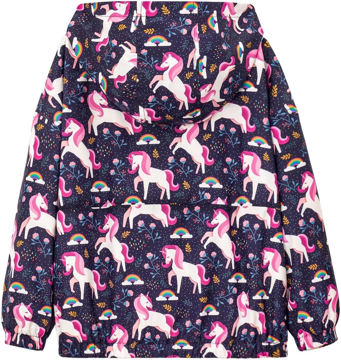 WELAKEN Lightweight Jacket for Girls Kids & Toddler II Girls' Print Water-Resistant Jacket