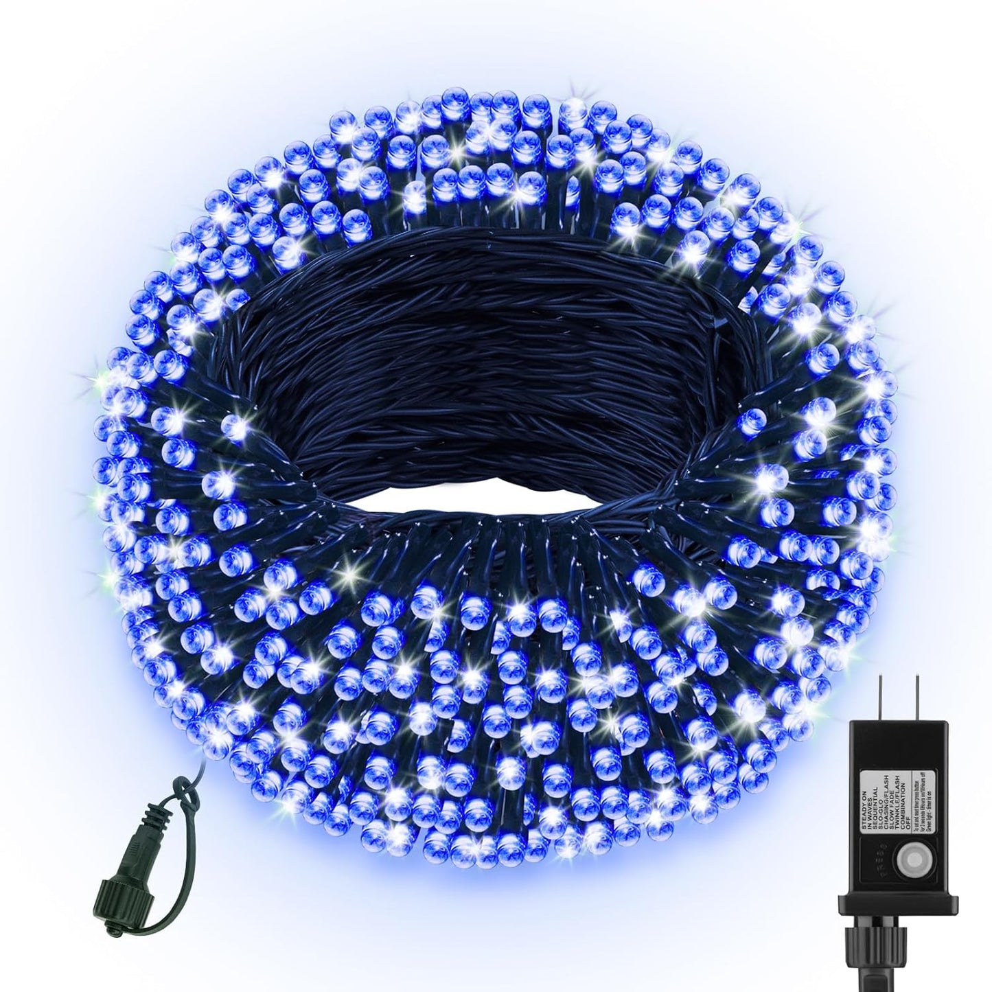 66FT 200 LED Christmas Lights with Timer, Twinkle Fairy Lights String with 8 Flashing Modes String Lights for Indoor Bedroom Outdoor Christmas Trees Garland Wreath Holiday Decorations, Blue