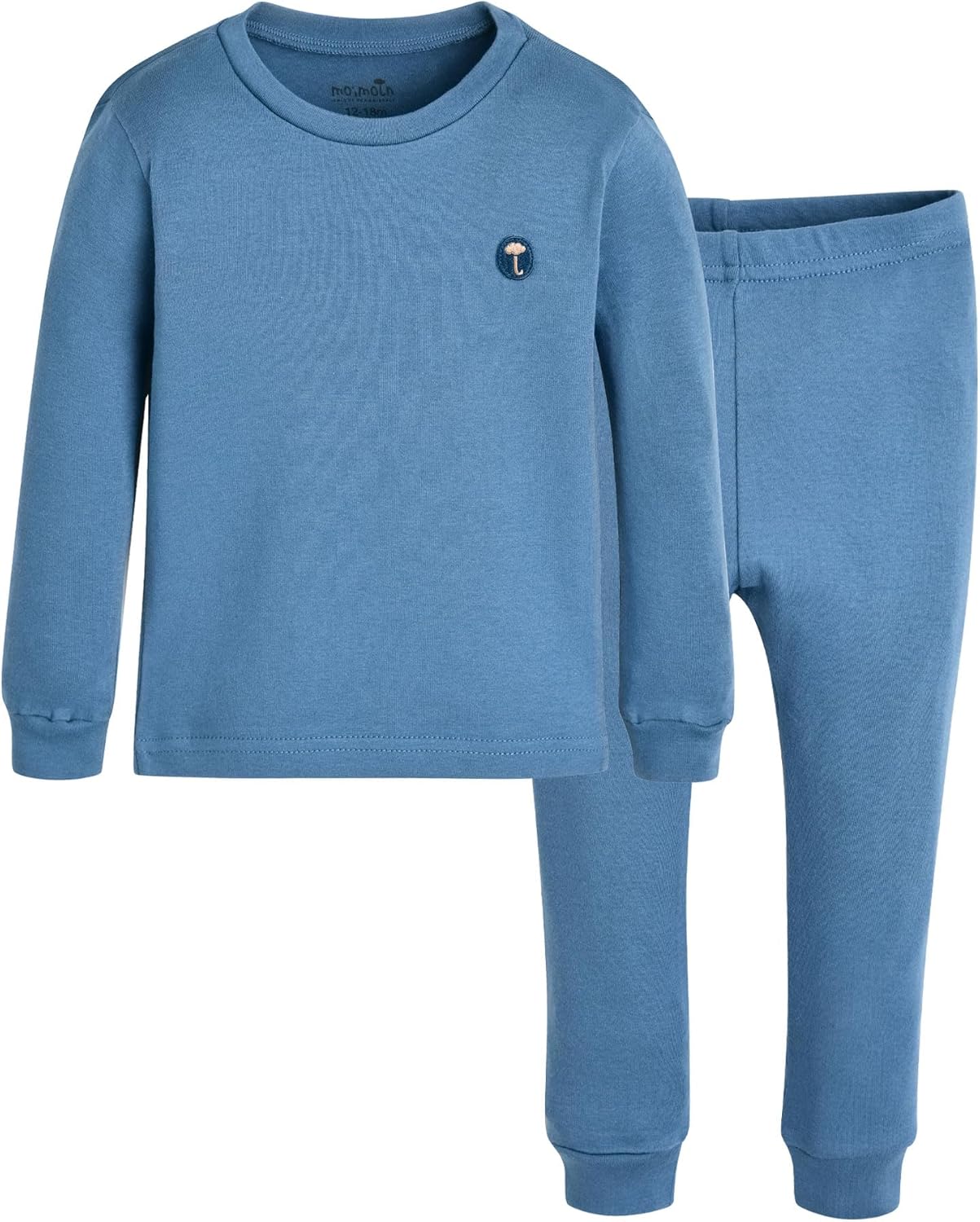 moimoln 6M-8Y Modal Cotton Solid Soft Breathable Baby Toddler Boys Girls Snug fit Pjs Long Sleeve Pajamas Set Sleepwear Daily