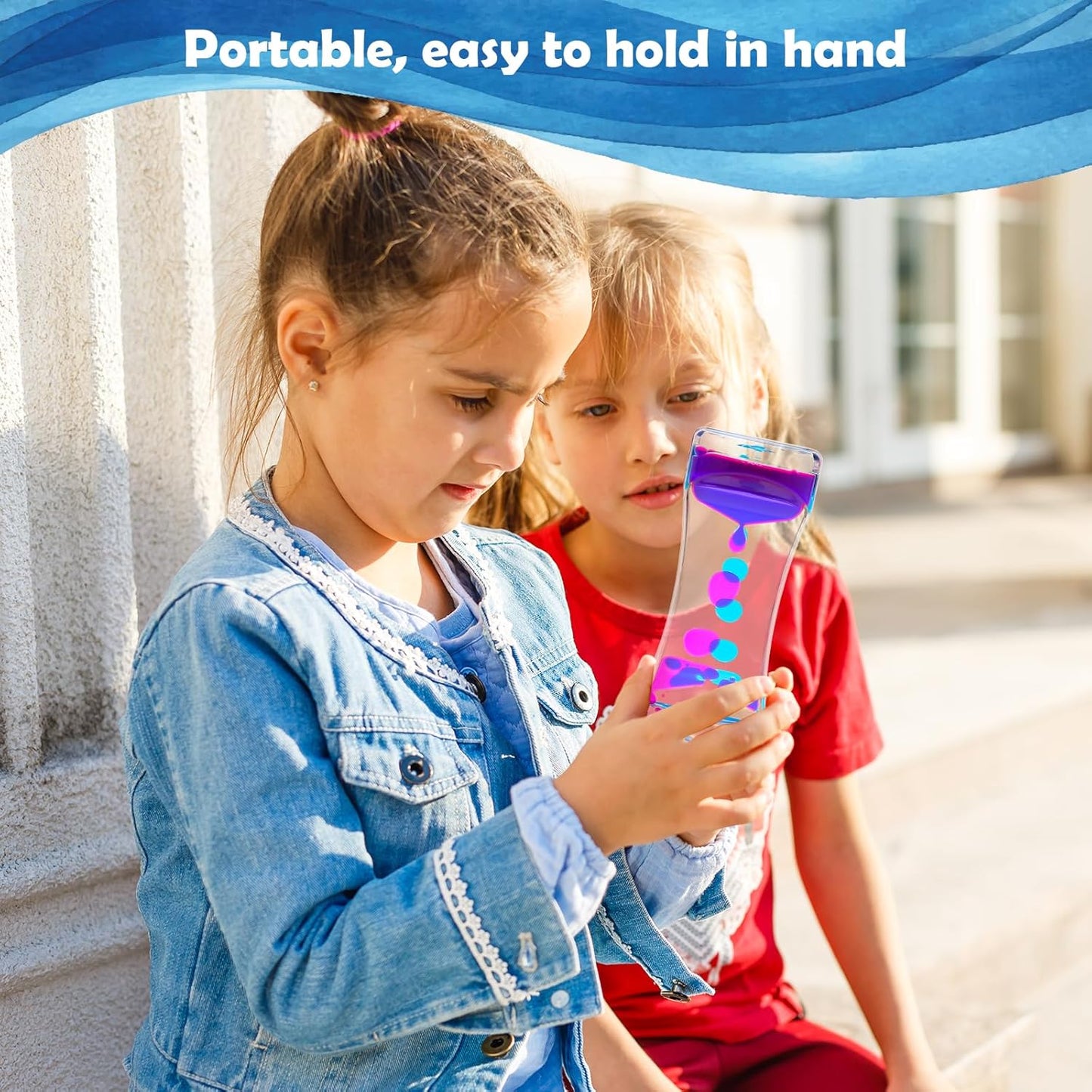 Coitak Liquid Motion Bubbler Timer for Sensory Play, Fidget Toy, Desk Top, 3 Pack, Assorted Colors (Style-3)