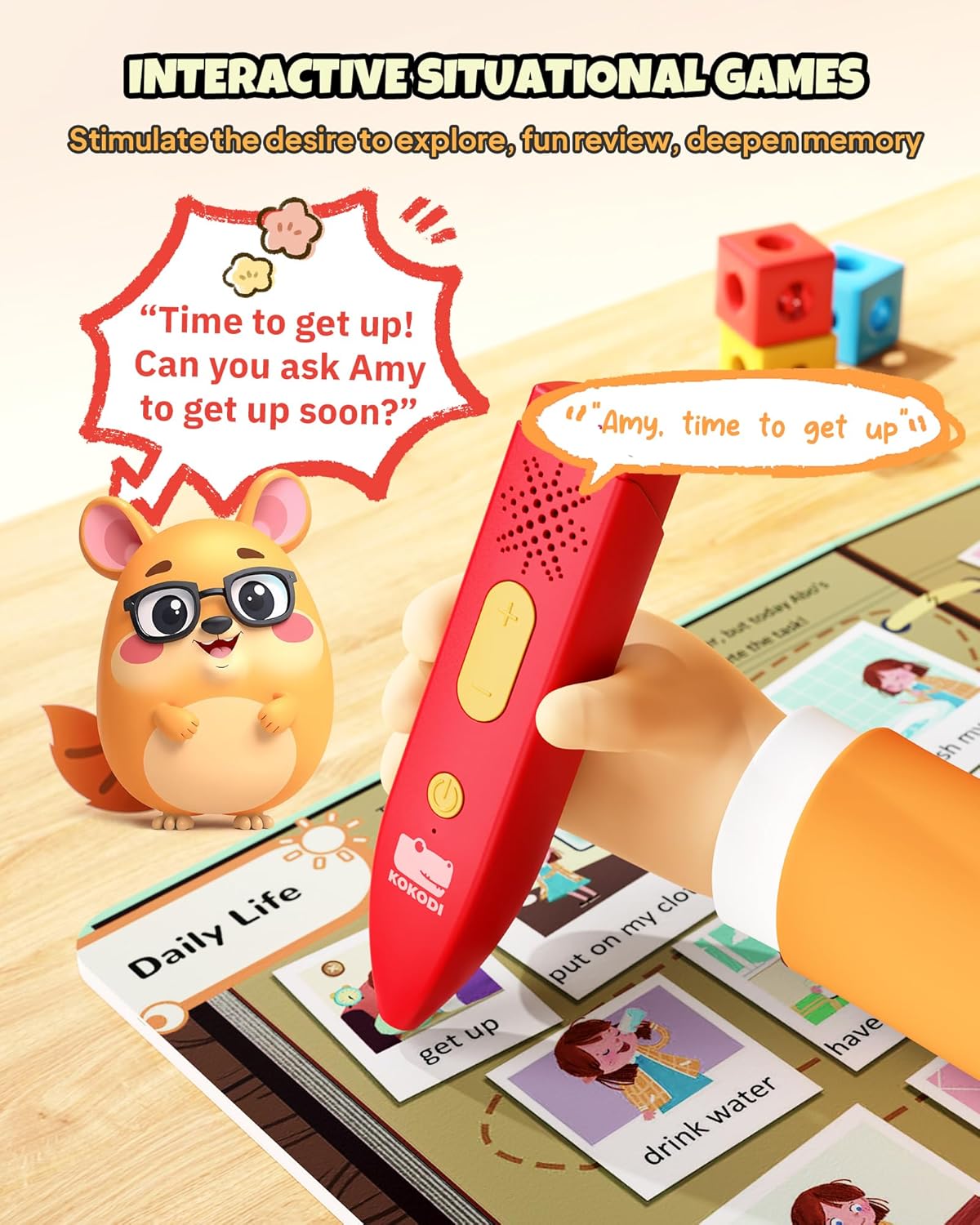 KOKODI Talking Pen Books Sets, Interactive Audio Sound Books Kids Learning Electronic Toys for Boys Girls, Autism Sensory Games, Early Educational Gifts Birthday Gifts for Toddlers Kids Age 2 3 4 5