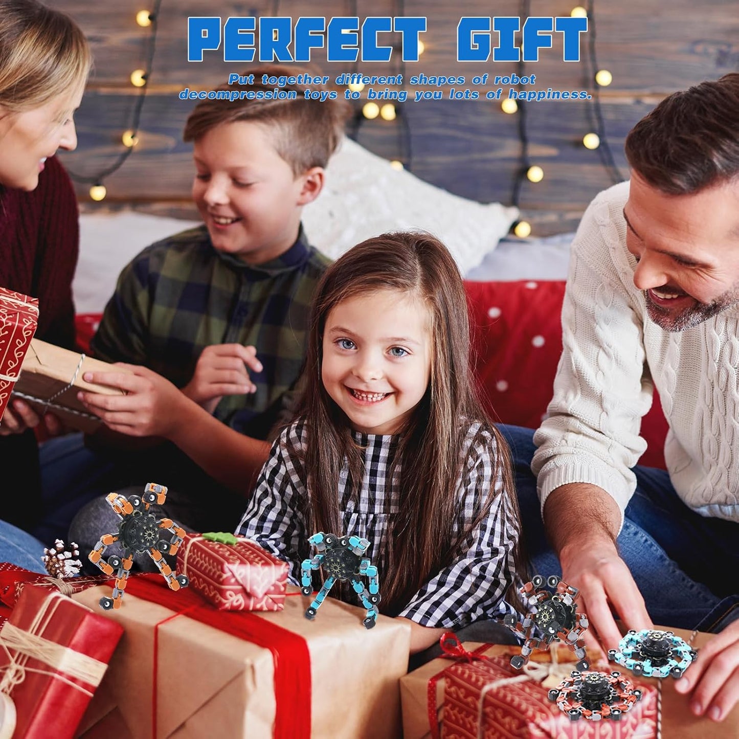 72 Pcs Transformable Fidget Spinners Bulk Robot Sensory Fidget Toys Stress Relief Spinner DIY Deformation Mechanical Gyro Toys Easter Party Favors for ADHD Autism Kids Adults