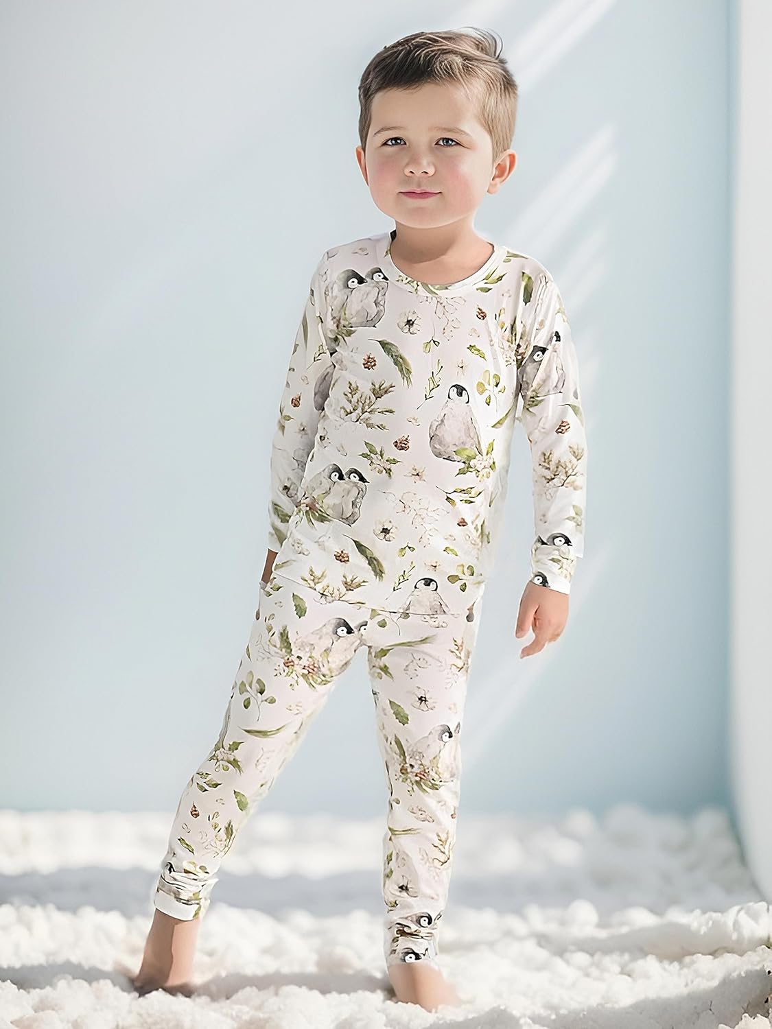 BABY 2T-10Y Toddler Kids Girls Boys Soft Comfy Viscose 2pcs Set Long Sleeve Plain Shirts and Pants Sets