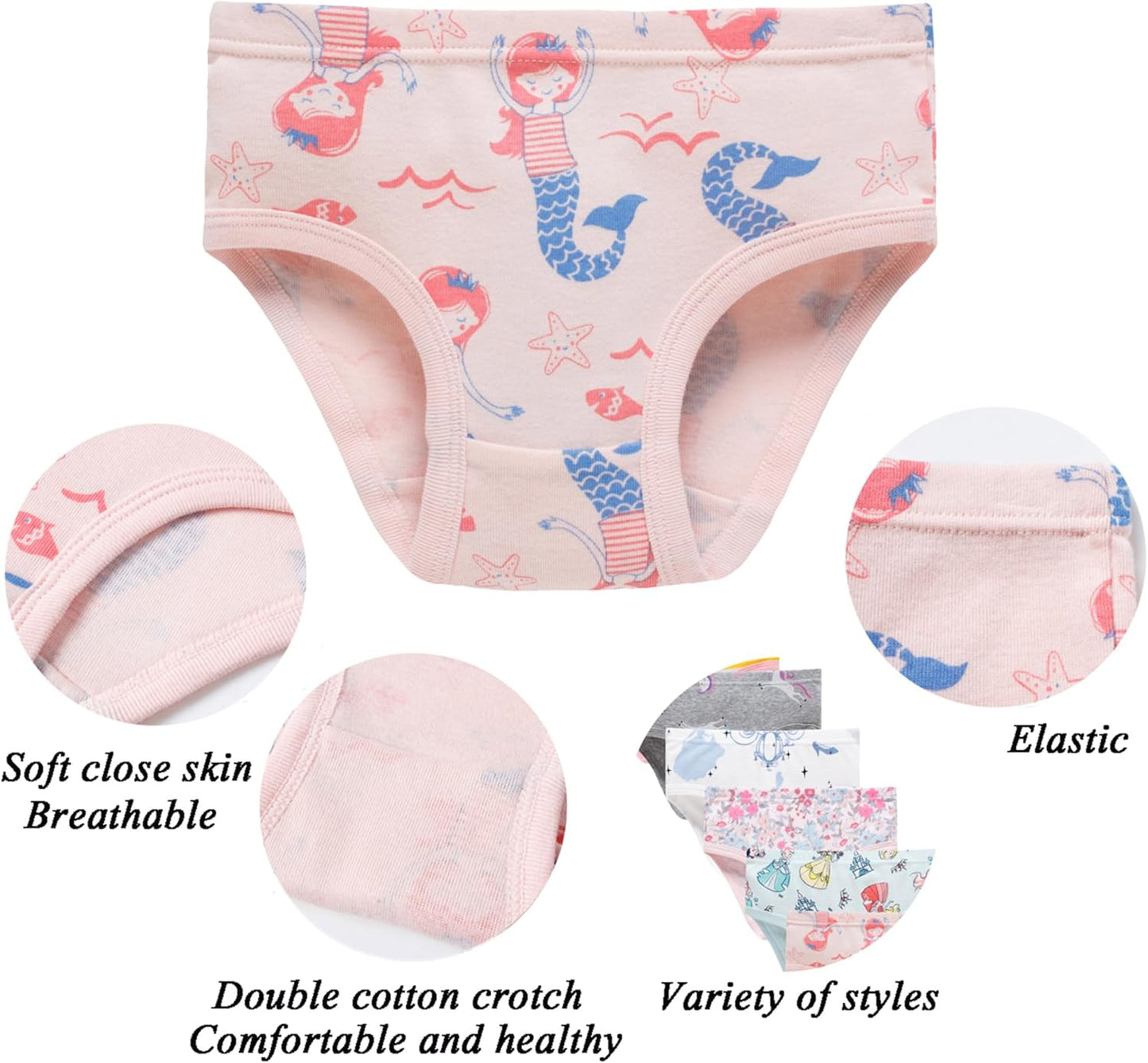 Boboking Soft Cotton Underwear Toddler Girls'Briefs Soft Undies