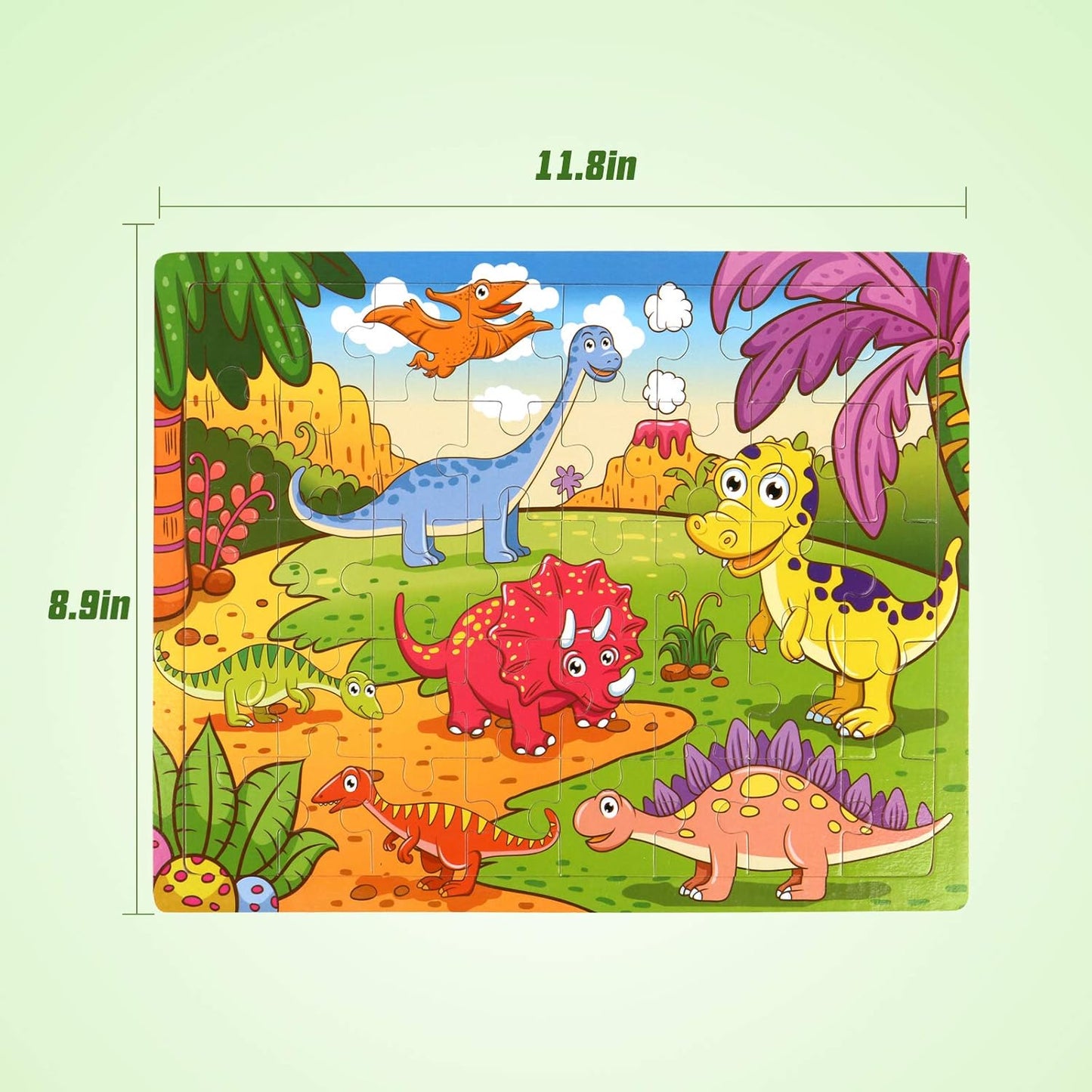 SYNARRY Wooden Jigsaw Puzzles for Kids Age 3-5 Year Old, 4 Pack 24-40 Pieces Preschool Educational Learning Toys Gift Set for Children Boys and Girls, Sea Life, Insects, Animals, Dinosaurs Themes