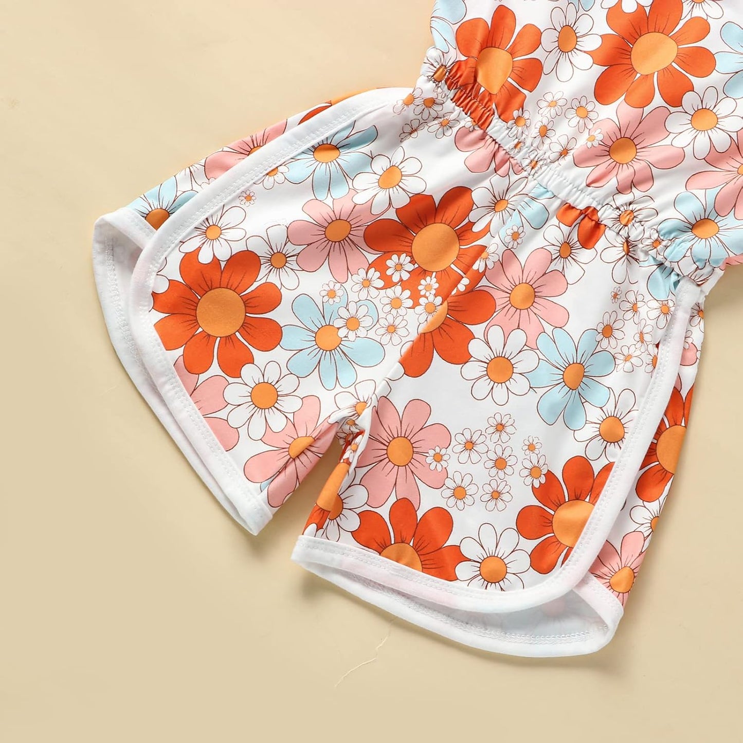 WZTYYDS Toddler Baby Girl Summer Clothes Floral Romper Tie-Up Strap Halter Jumpsuit Infant Summer Sling Playsuit 6M-3T