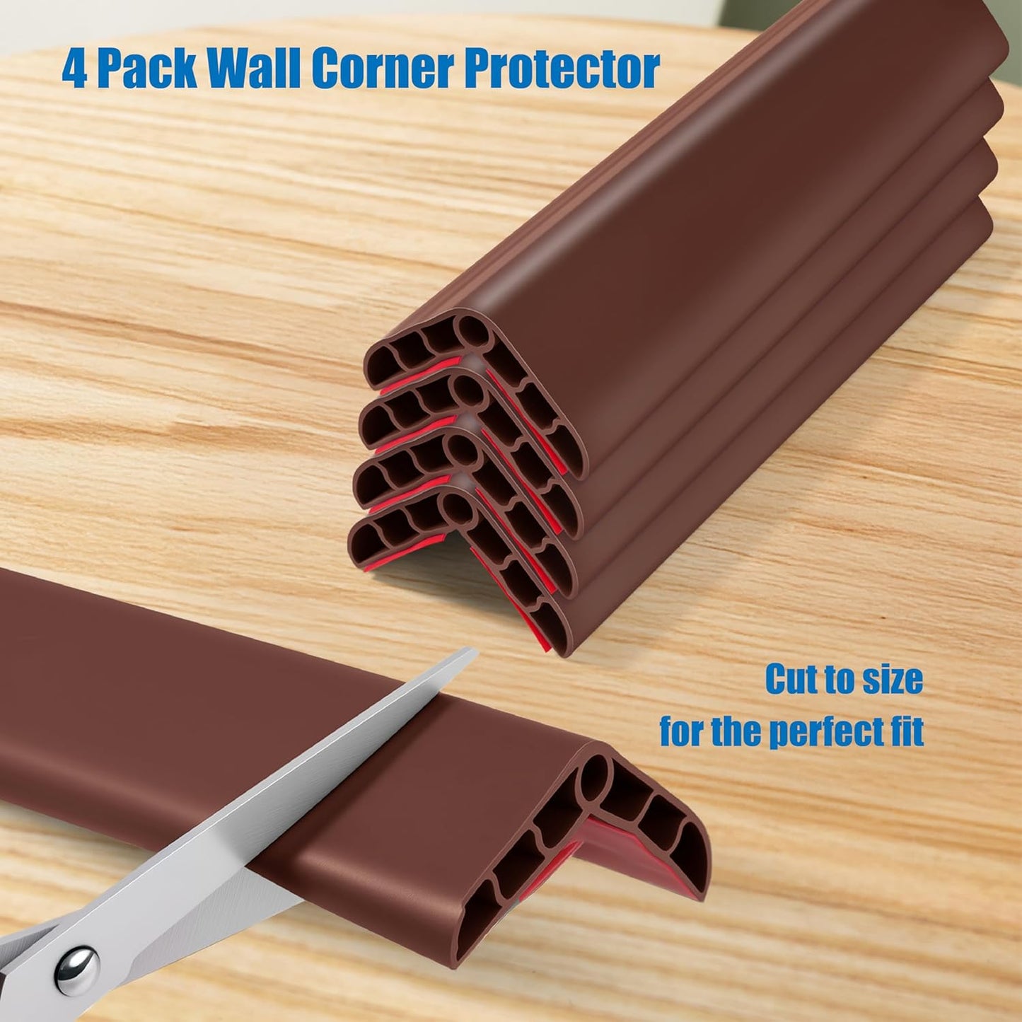 Wall Corner Edge Protector 4 Pack,1.57x1.57x23.62x0.28 inch Soft Baby Proof Corner Guards for Sharp Edges, Self-Adhesive Corner Protectors for Home, Kindergarten,Thickness-7mm(0.28 in)