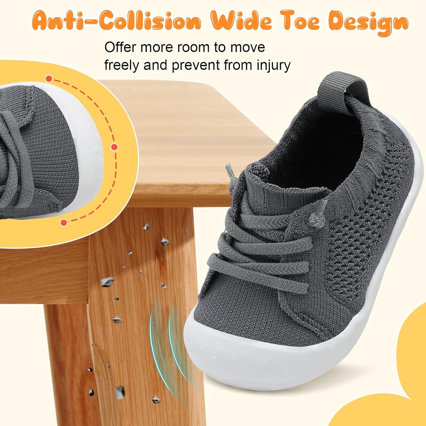 JIASUQI Baby Shoes for Toddler Boys Girls Sneakers Slip on Walking Shoes for Babies