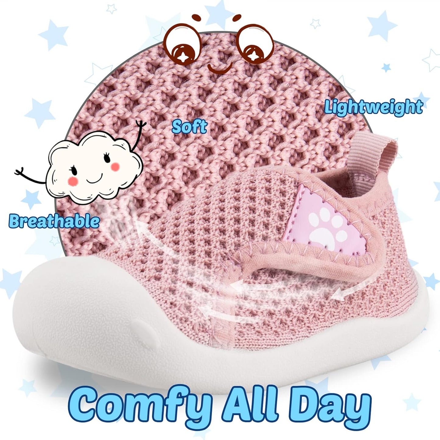 Charrost Toddler Baby Girl Boy First Walking Shoes Checkered Sneakers Sizes 3/4/5/6/7/8T. Soft, Cute,Flexible for First Walkers. Non-Slip, Slip On, Wide Toe Box Indoors Outdoors