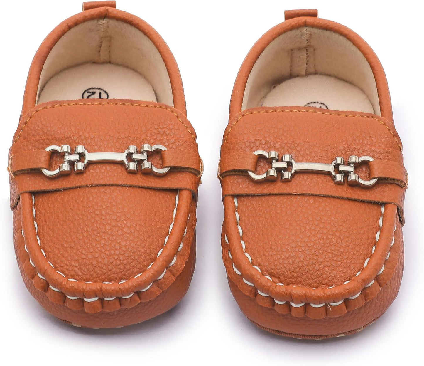 LONSOEN Baby Girls Boys Loafers Prewalker Dress Crib Shoes