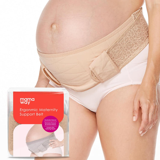 Mamaway Pregnancy Belly Band, Ergonomic Maternity Belt, Adjustable Prenatal Cradle Band, Skin-friendly & Breathable Belly Sling, Back Pain Relief & Waist/Abdomen/Pelvic Support