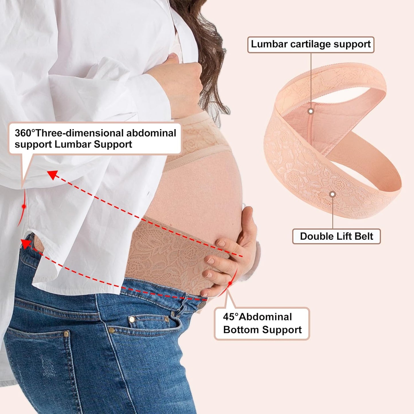 Pregnancy Belly Band for Pregnant Women, Breathable Maternity Belt, Adjustable Pregnancy Belly Support Band