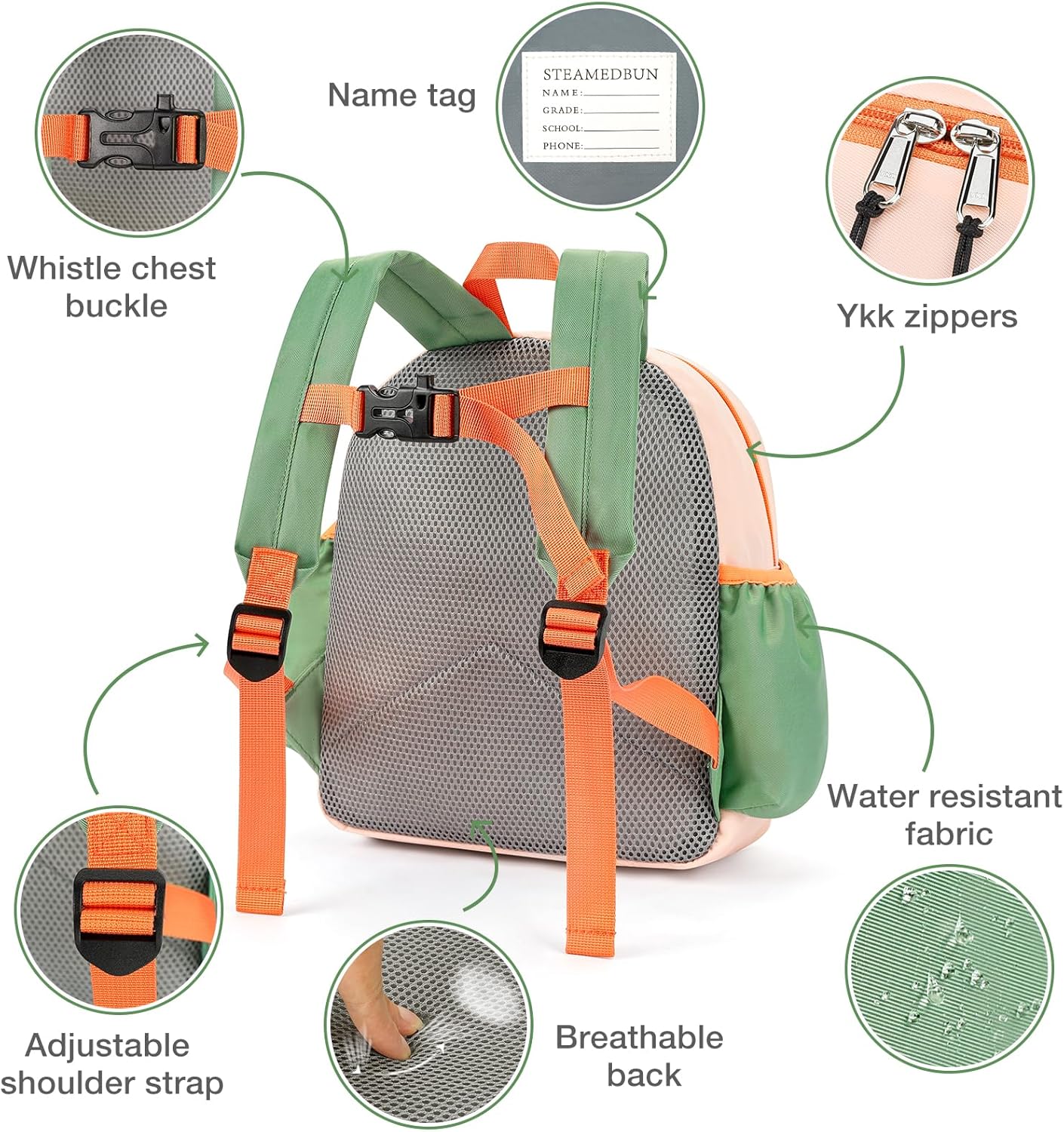 STEAMEDBUN Kids Backpack for Girls 6-8: Toddler Backpack for Preschool Kindergarten - Girls Backpacks for Elementary 4-6