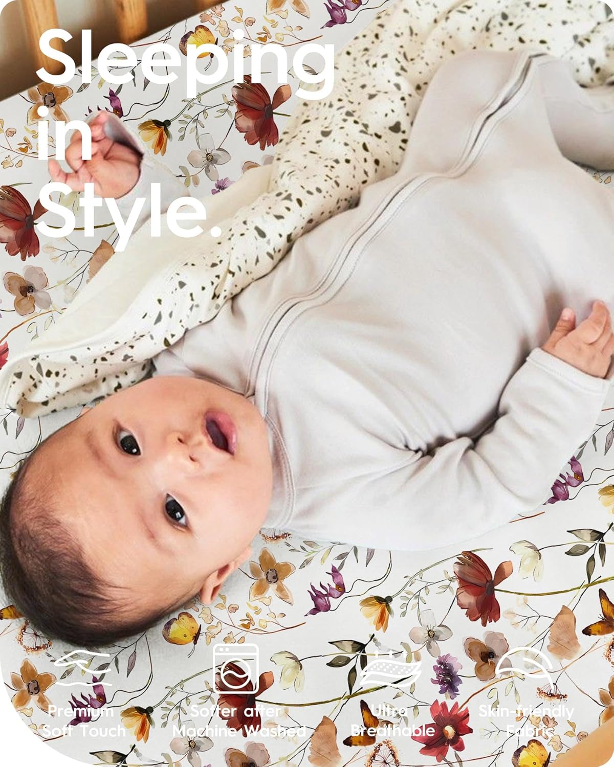 Graco Pack and Play Sheets Fitted, TotBasic Ultra Soft Mini Crib Sheets Boy, Neutral Pack N Play Mattress Sheets Hypoallergenic and Soothing, Premium Jersey Playrad Sheets, 2 Pack