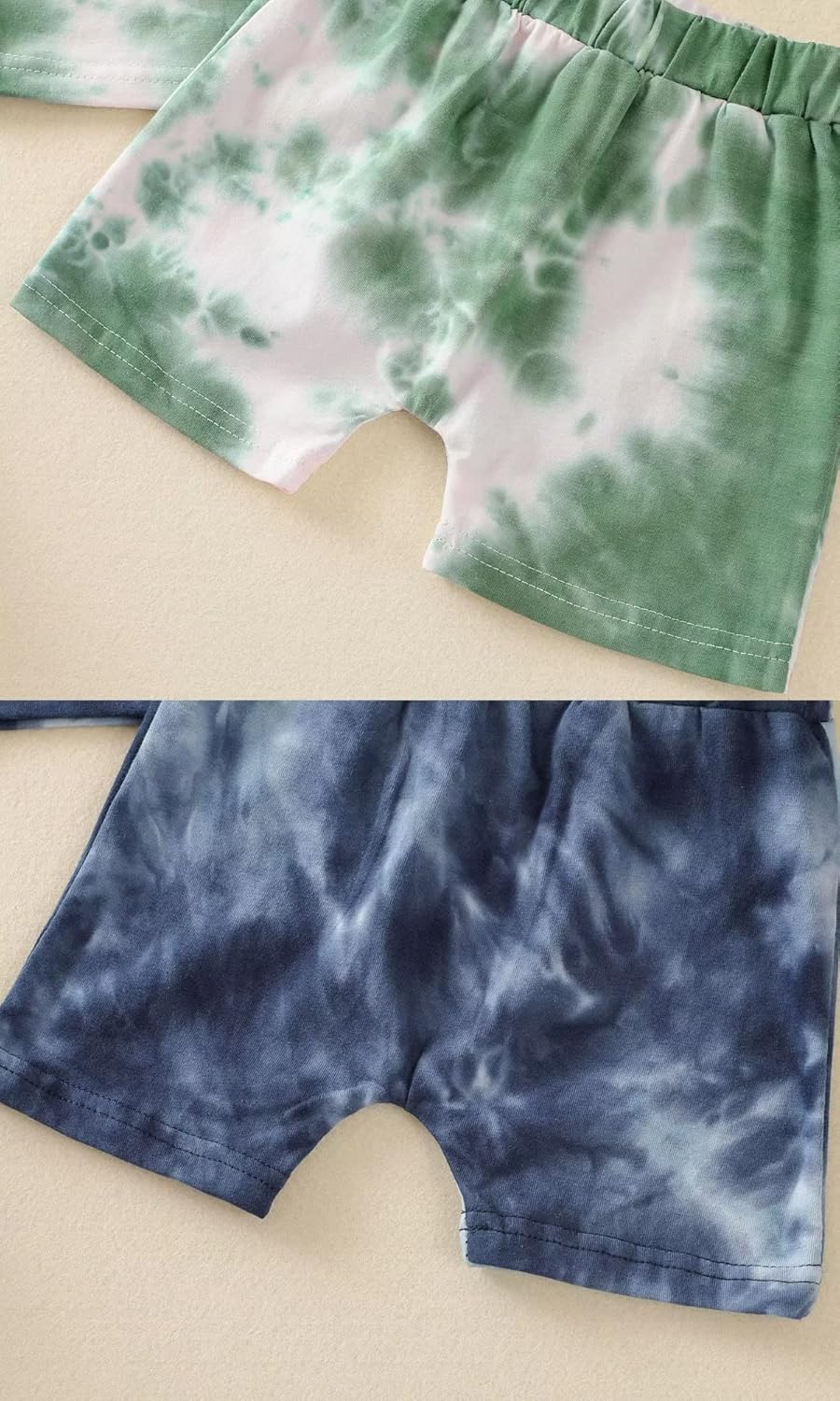 Toddler Baby Boy Summer Outfits Clothes Tie Dye Shirt and Short Set for Boys 4-Piece