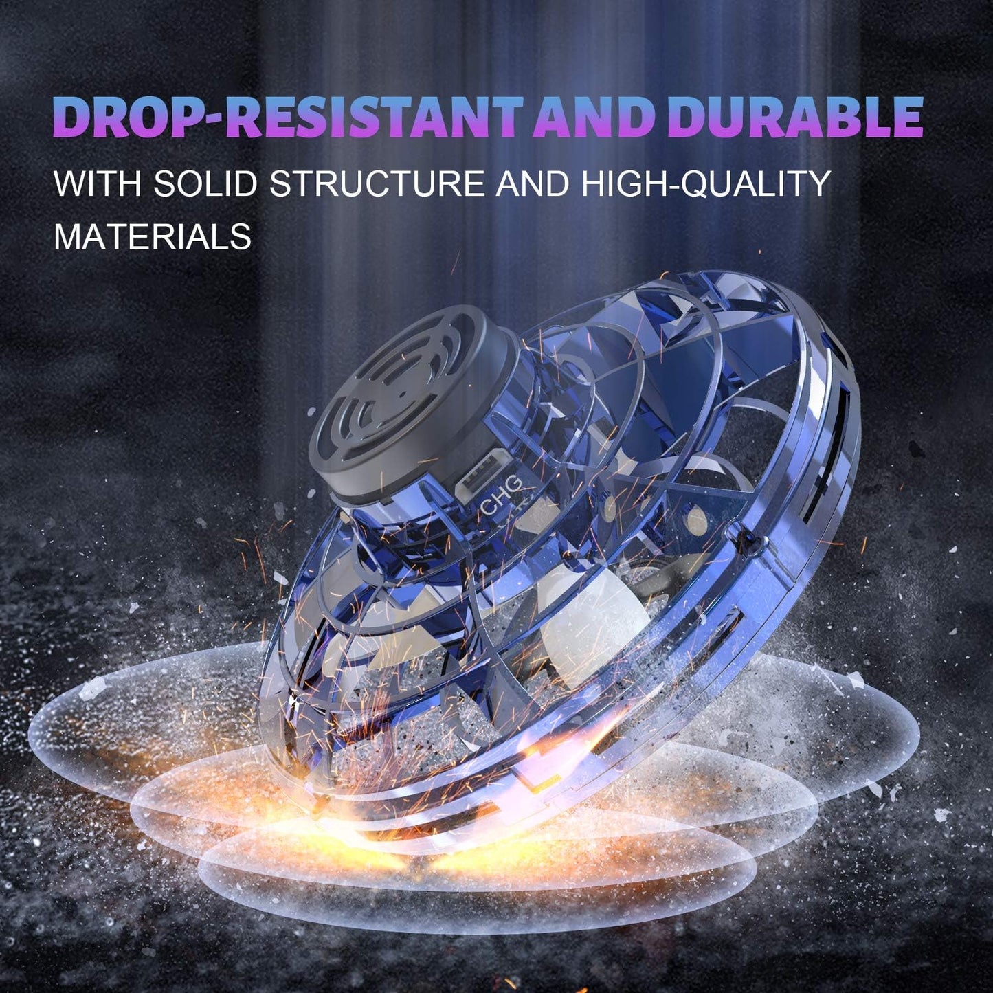 Hand Operated Mini Drones, Fidget Flying Spinner with Lights, UFO Drone Flying Toys, Cool Stuff Gadgets Christmas Birthday Gifts for Boys Girls Teens 8 9 10 11+