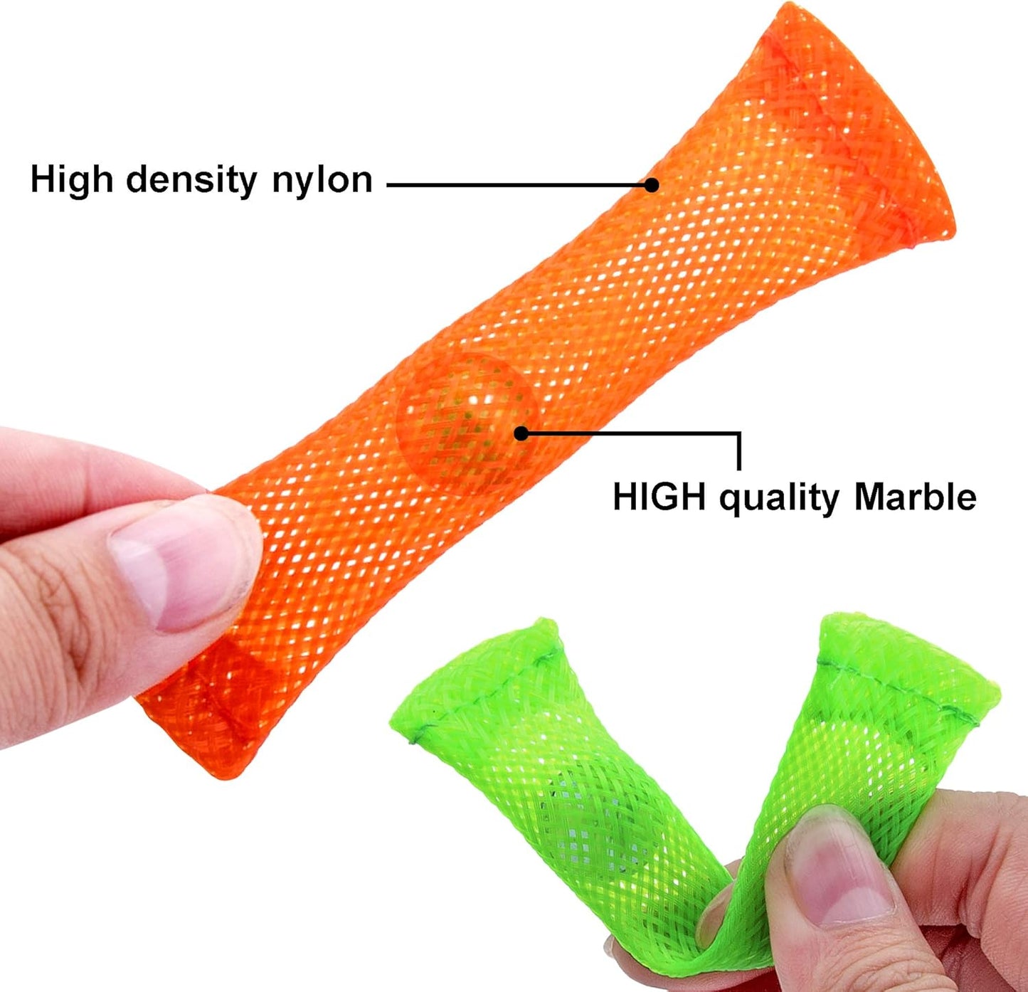 Fidget Toys, Mesh Tube with Marble Fidget Toy for Children and Adults with ADHD ADD OCD Autism Focus Enhance
