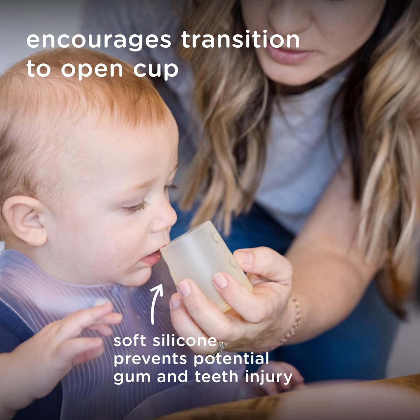 Olababy First Cup | Clear Sense 100% Silicone Infant Trainer Cup | 2oz Medicine Cup for Newborn | Non-Slip & Sloping Design for Tiny Hands & Baby Led Weaning (Coral, 1 Cup)