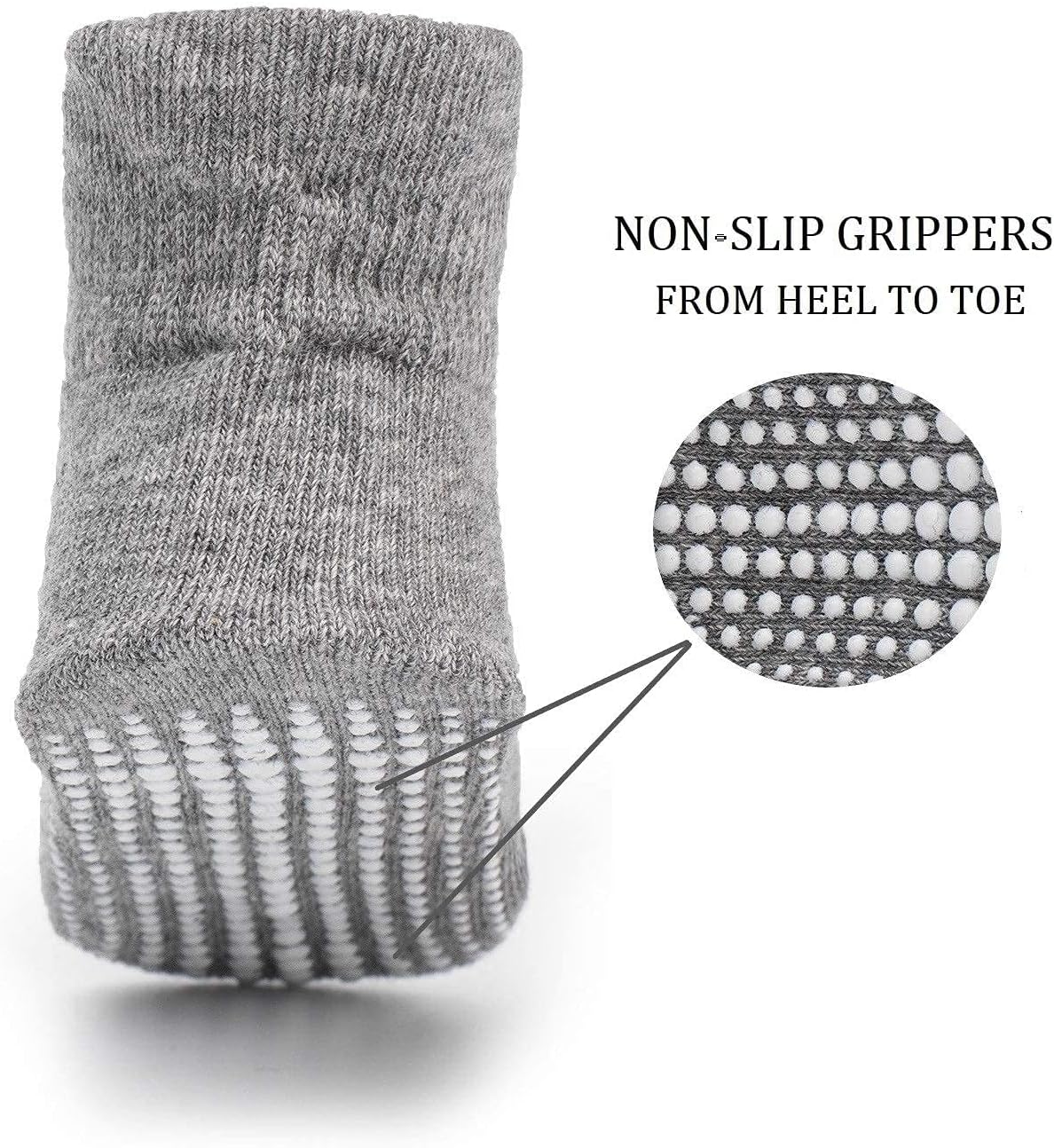 Zaples Baby Non Slip Grip Ankle Socks with Non Skid Soles for Infants Toddlers Kids Boys Girls