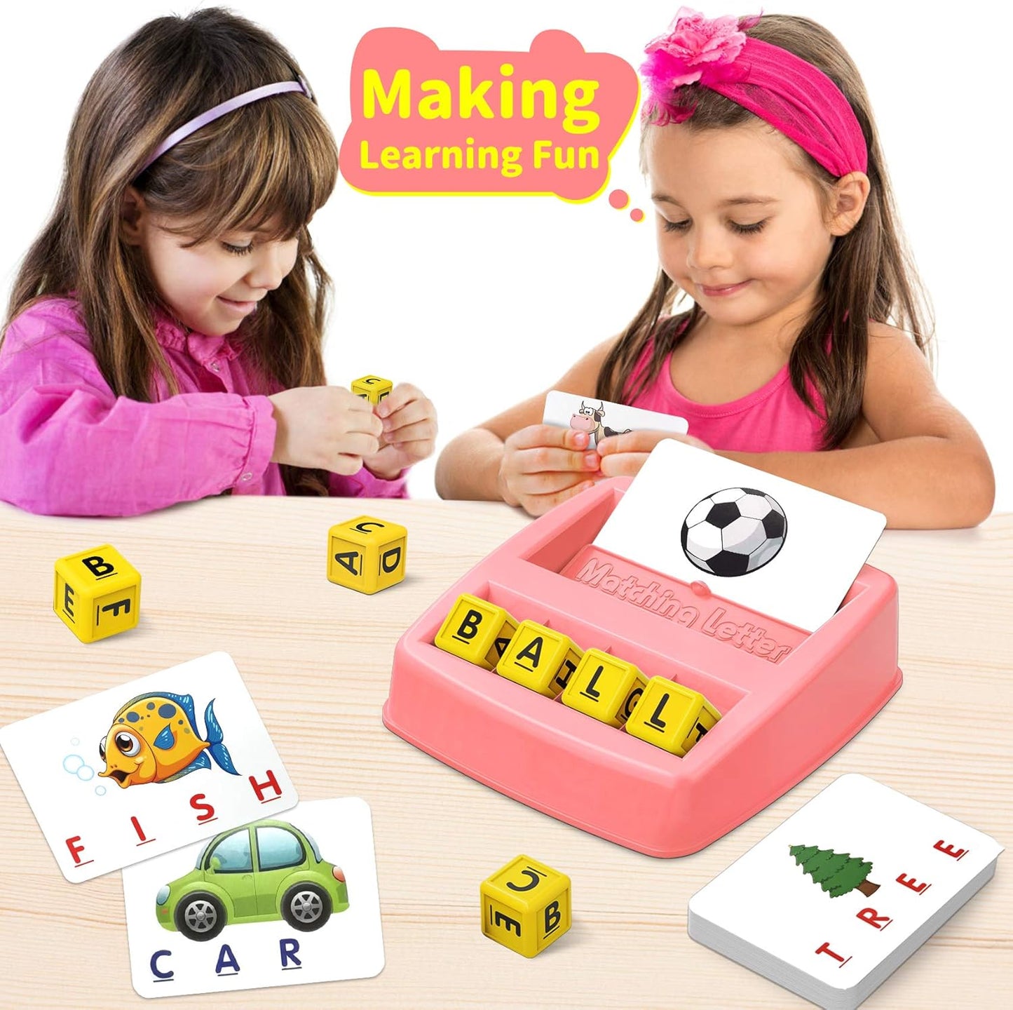 Educational Toys for 3-5 Year Old Girls Gifts, Matching Letter Game Preschool ABC Learning Toys for Kids Ages 4-8 Years, Christmas Birthday Gifts for Toddler Toys Age 2-4
