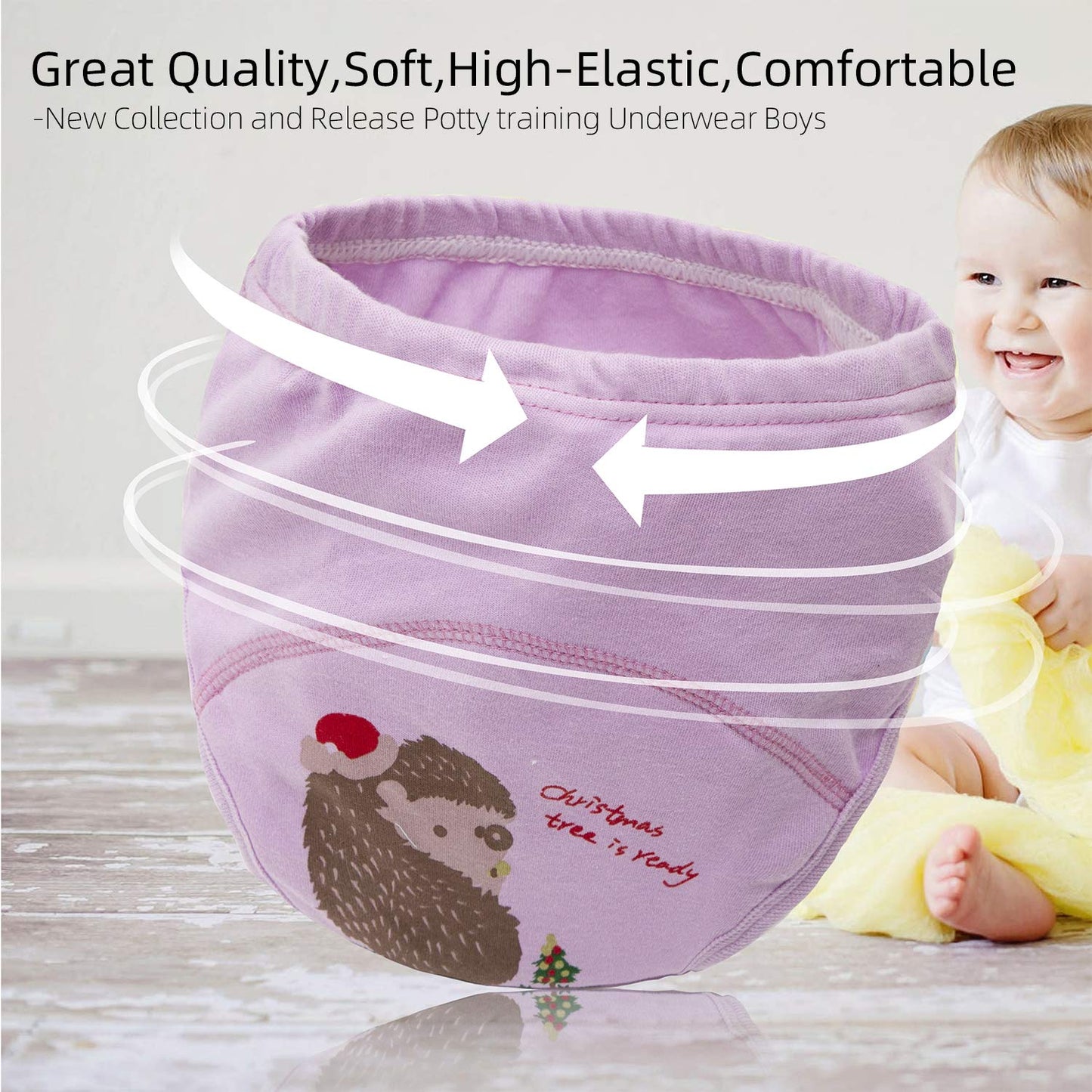 Joyo roy 6Pcs Potty Training Underwear 18-24 Months 100% Cotton Soft Absorbent Toddler Training Underwear Girls Waterproof Toddler Girl Panties Baby Pee Pants with Potty Sticker Chart for Kids