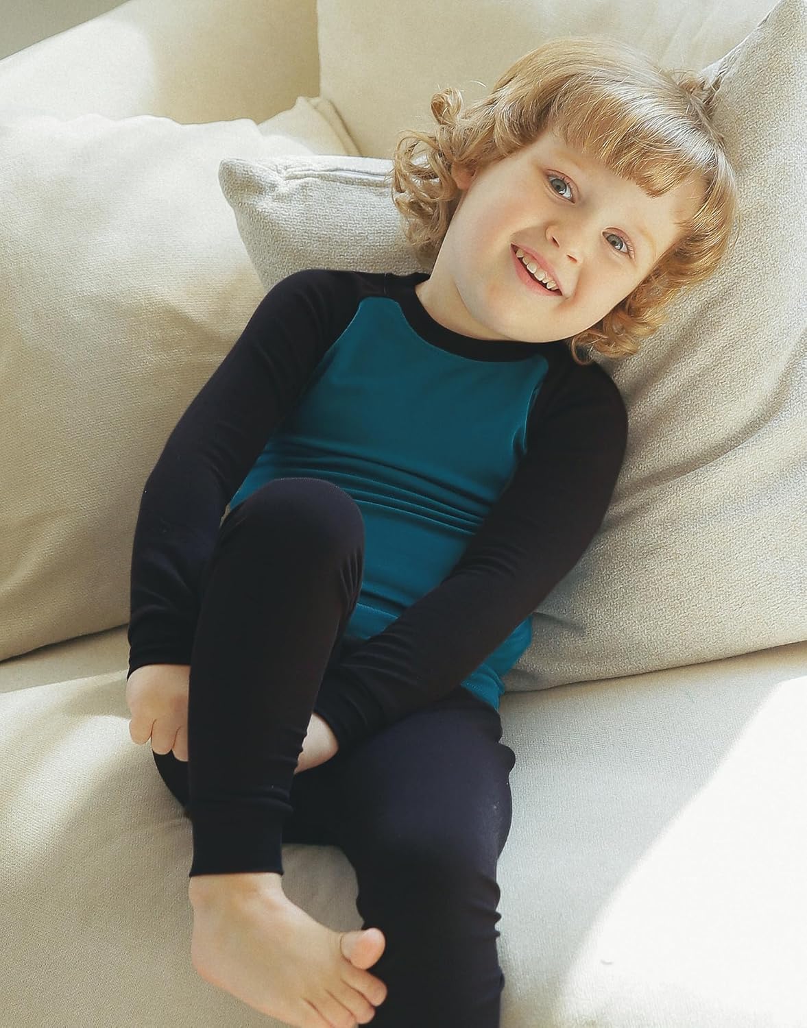 VAENAIT 6M-12Y Toddler Toddler Kids Toddler Girls Boys Soft Comfy Modal Tencel Solid Raglan Sleepwear Pajamas Pjs 2pcs Set