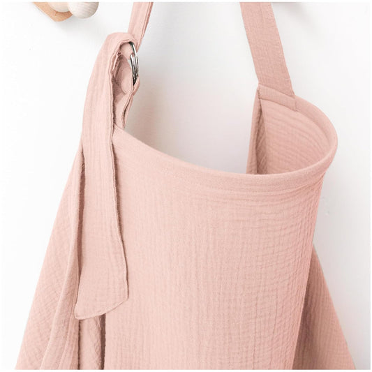 Muslin Nursing Covers for Breastfeeding, Privacy Breast Feeding Cover with Arch Neckline for Mom and Baby, Breathable 100% Cotton Nursing Apron Multi-use Stroller Cover