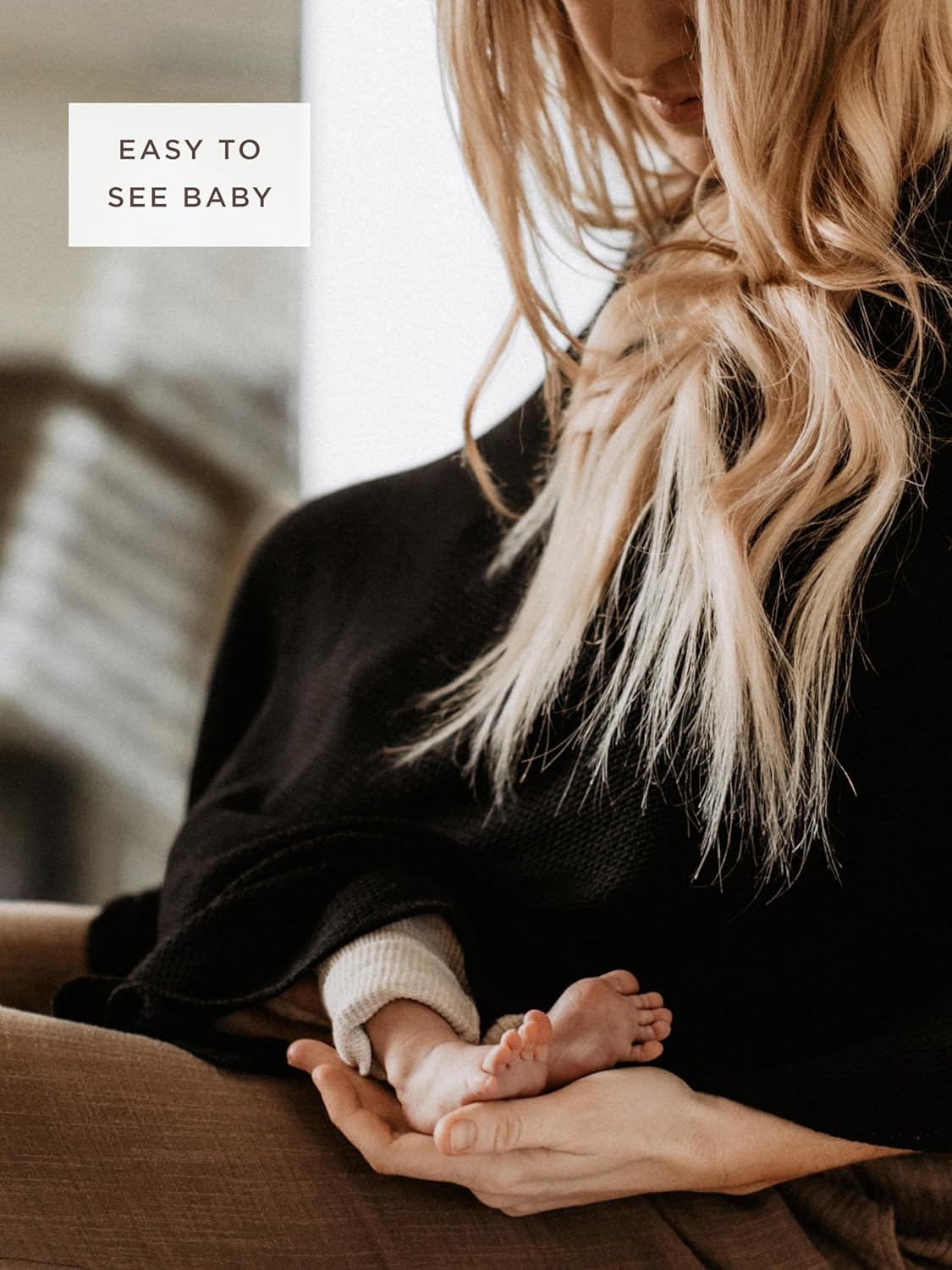 We are Amma | The Cocoon™ - Newborn Essentials Must Haves: Nursing Cover for Breast Feeding Essentials | Nursing Sweater Used as Breastfeeding Cover (Black, Plus Size)