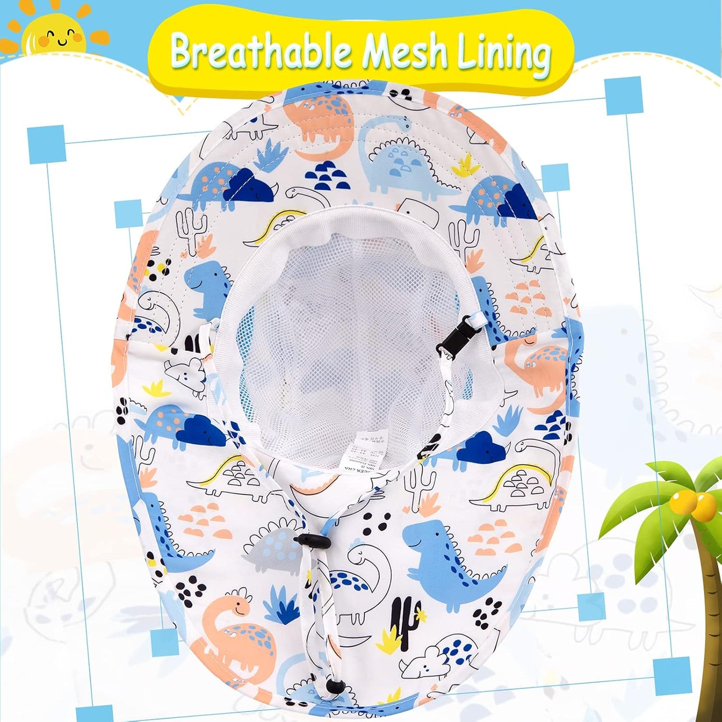 XIAOHAWANG Girls Sun Hat Baby Beach Hats Boys UPF 50+ Kids Summer Protection Cap Toddler Breathable Caps Wide Brim Neck Flap