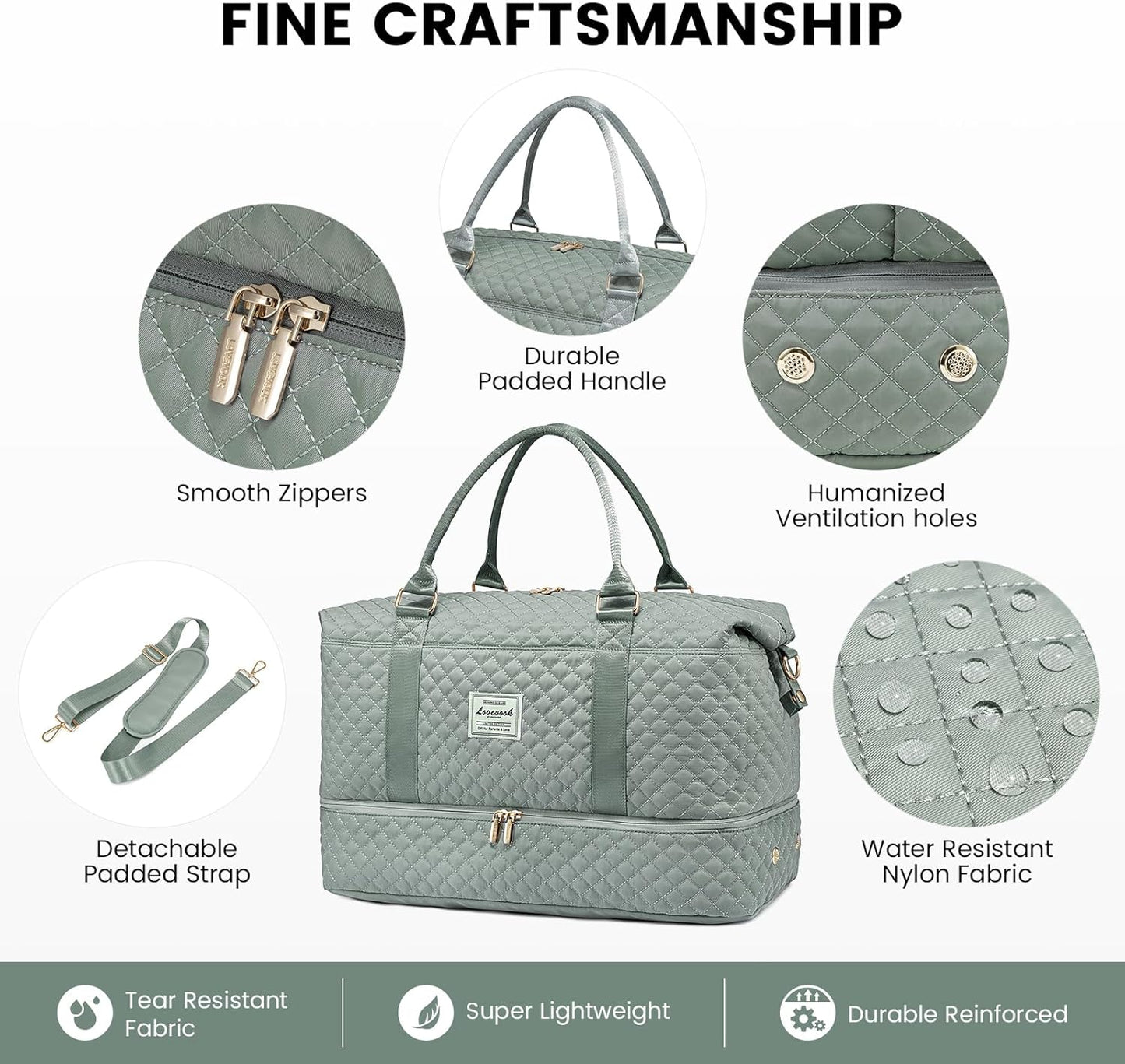 LOVEVOOK Travel Duffle Bag,Weekender Bags for Women with Shoe Compartment，Carry on Overnight Bag with Toiletry Bag,Gym Duffel Bag with Wet Pocket, Hospital Bags for Labor and Delivery