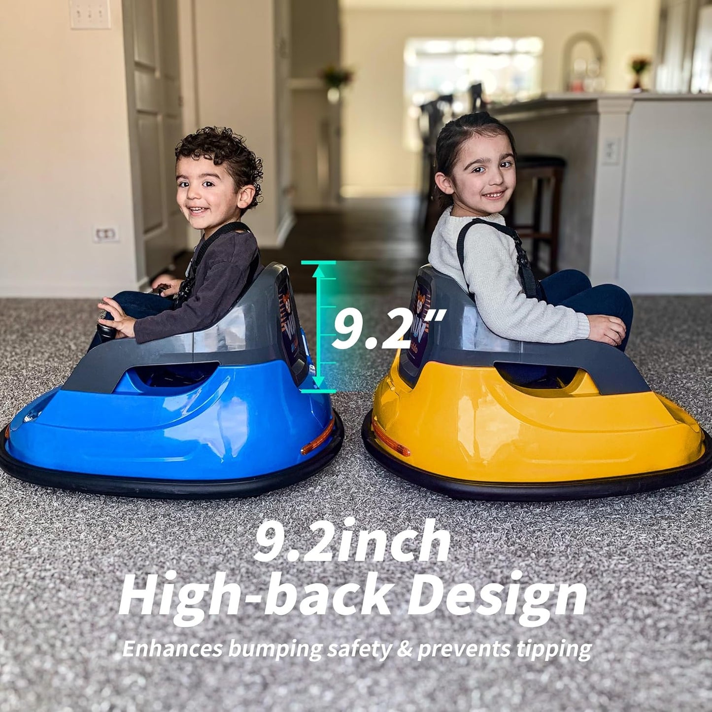 12V Kids Bumper Car, Electric Baby Bumper Car for Toddlers with Remote Control, 3 Speeds - Yellow