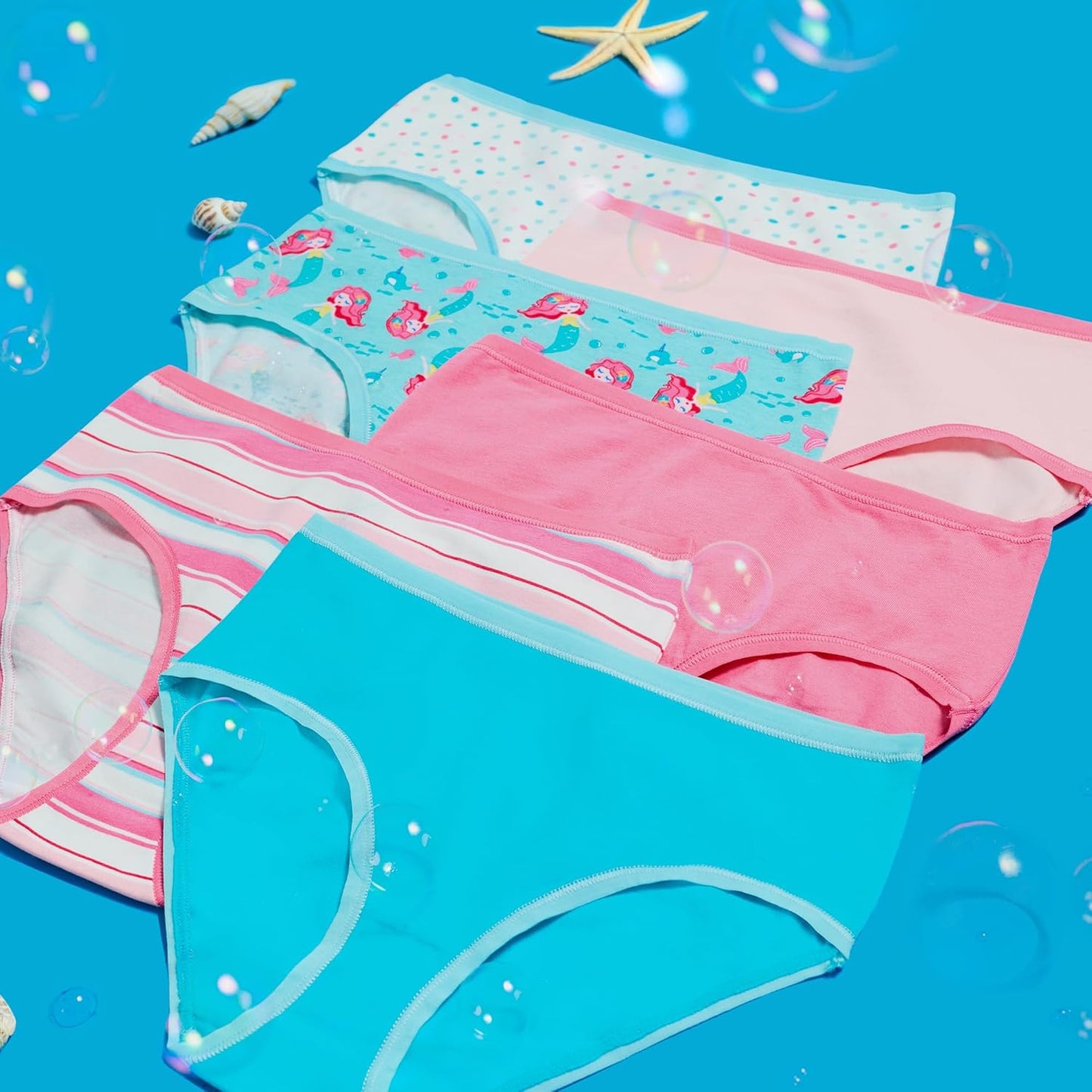 Saint Eve Kids Little Girls Cotton Underwear, Soft Breathable Multi Pack Brief Panties