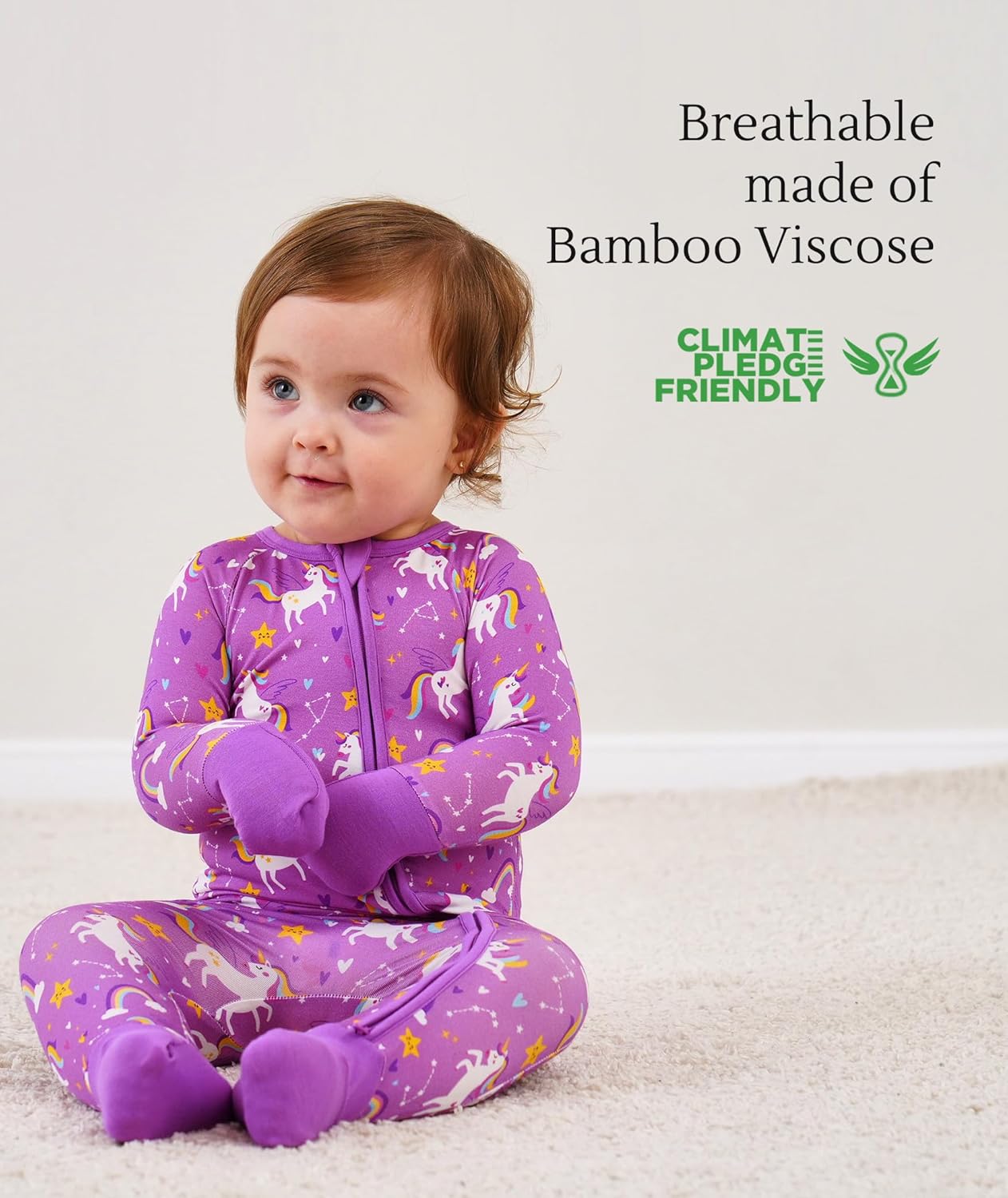 Baby One-Piece Romper Footless Bamboo Viscose Pajamas Sleepers for Baby Boys and Girls